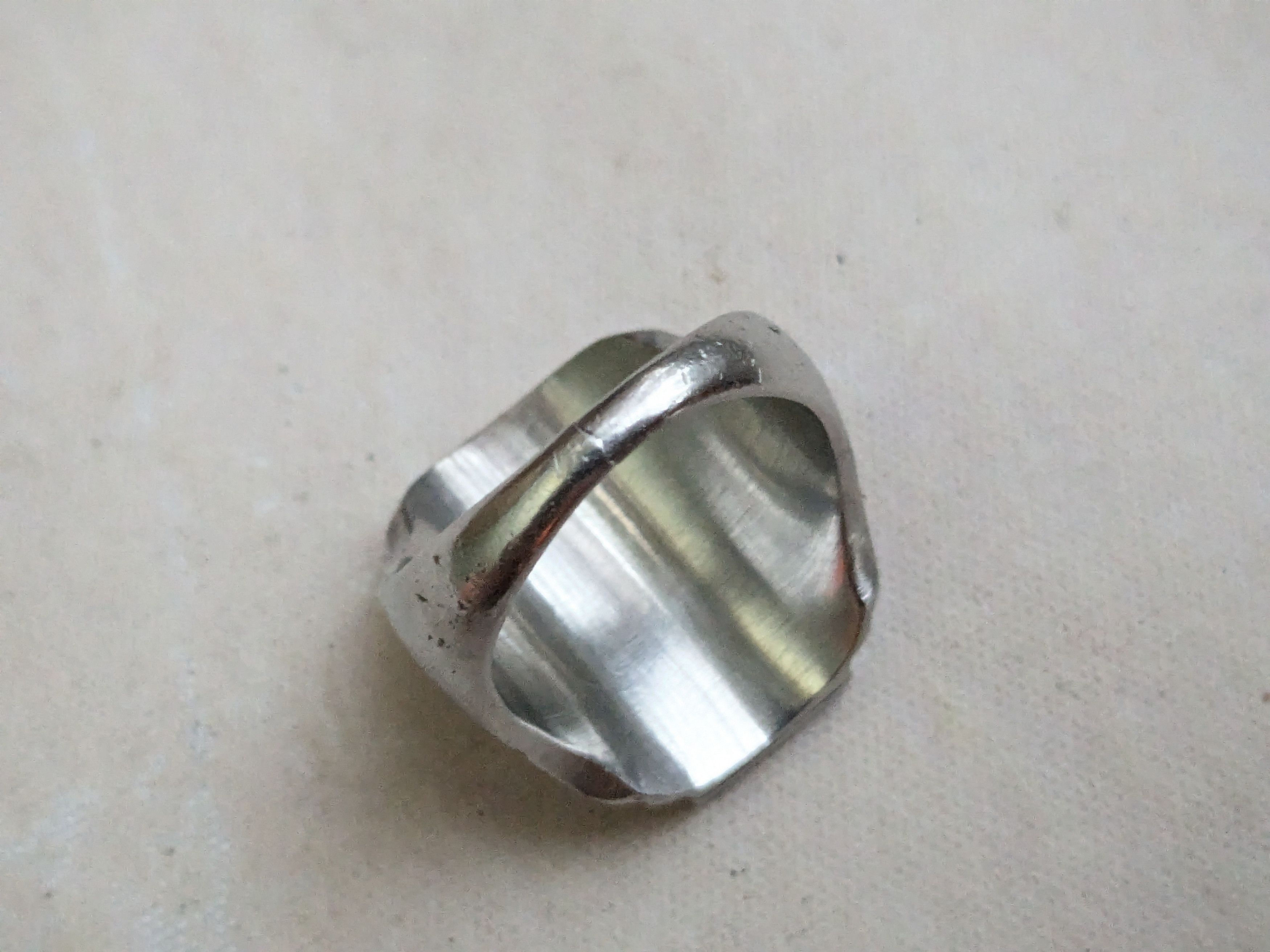 Sterling Silver Vintage Sterling Silver Signet Ring 9 Rectangle Size ONE SIZE - 7 Thumbnail