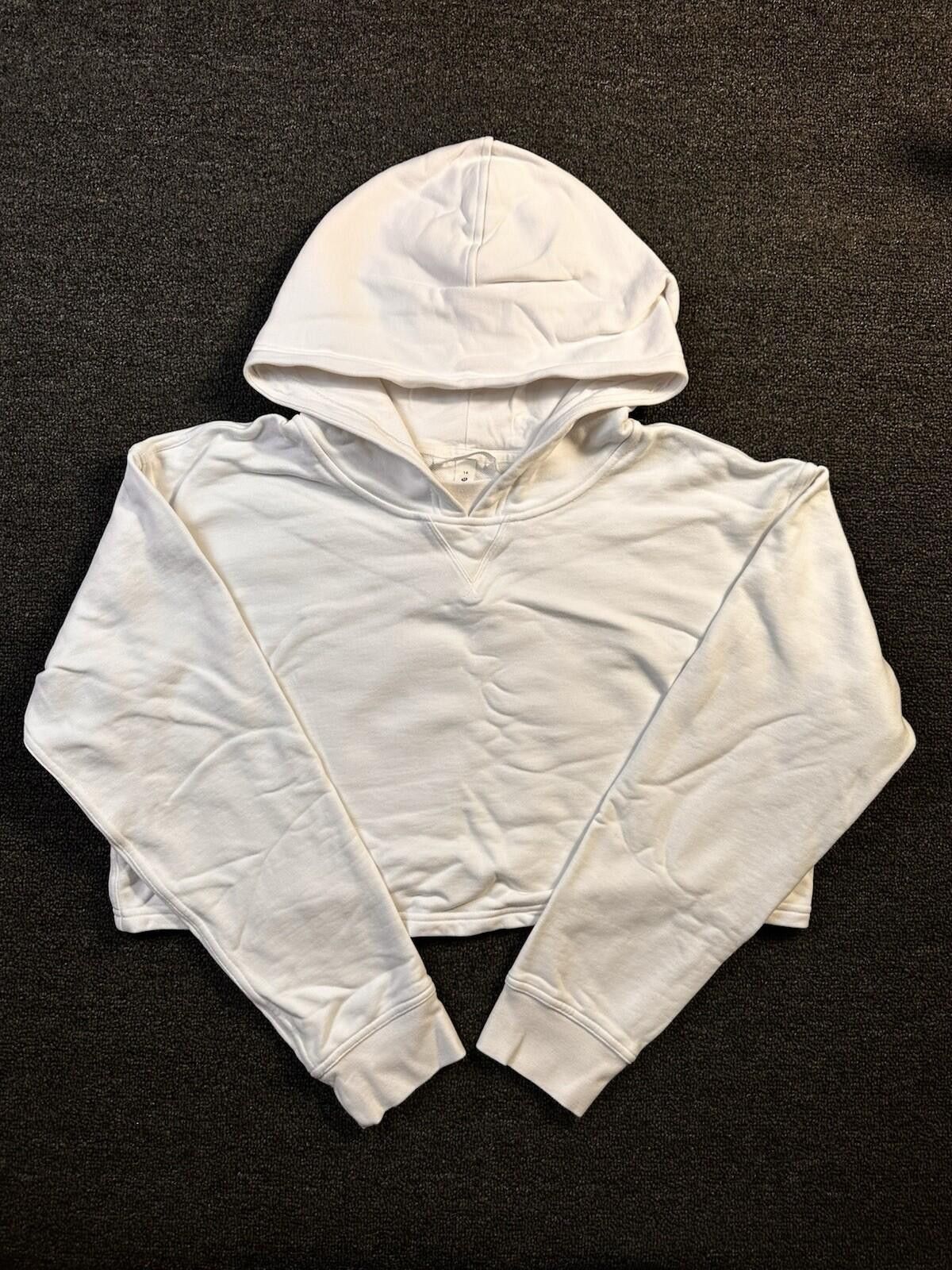 Lululemon Lululemon White French Terry Cropped Hoodie, Sz 14 Size XL / US 12-14 / IT 48-50 - 1 Thumbnail