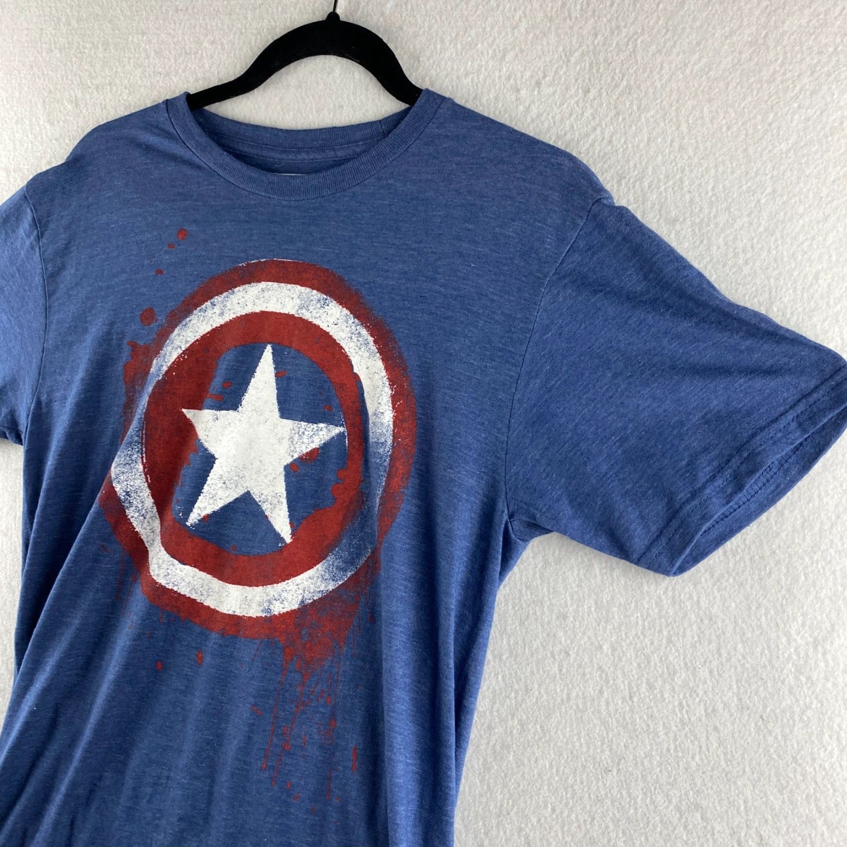 Vintage Marvel Captain America Shirt Mens S Blue Short Sleeve Graphic Print Casual Size US S / EU 44-46 / 1 - 7 Thumbnail