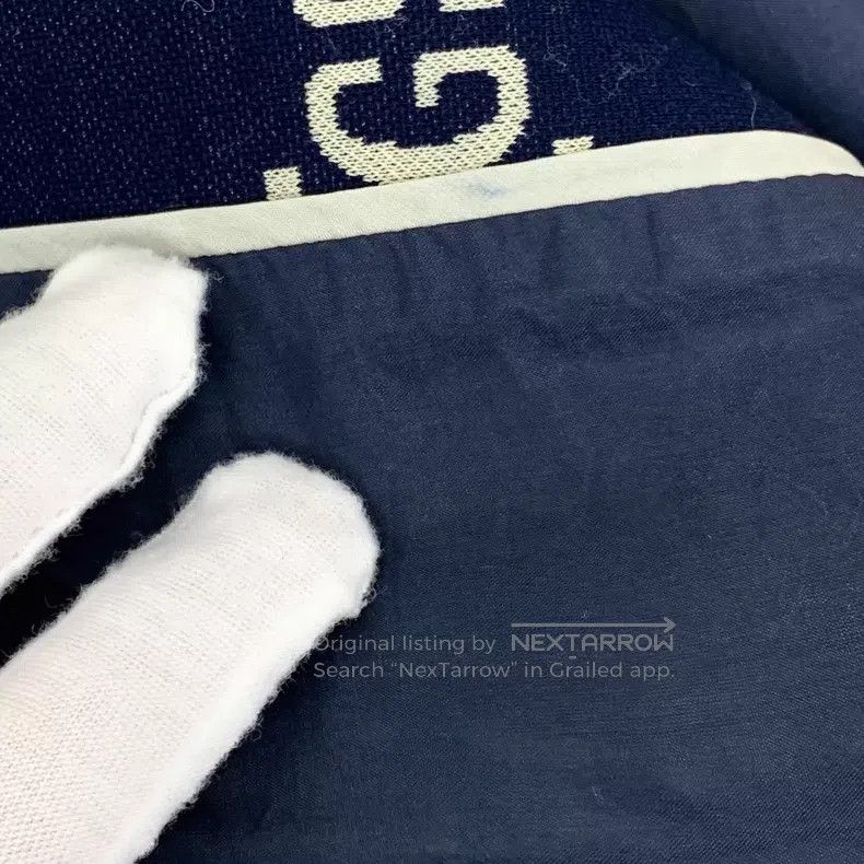 Gucci Gucci Dark blue logo jacquad full-print cotton lapel singl Size XS / US 0-2 / IT 36-38 - 9 Thumbnail