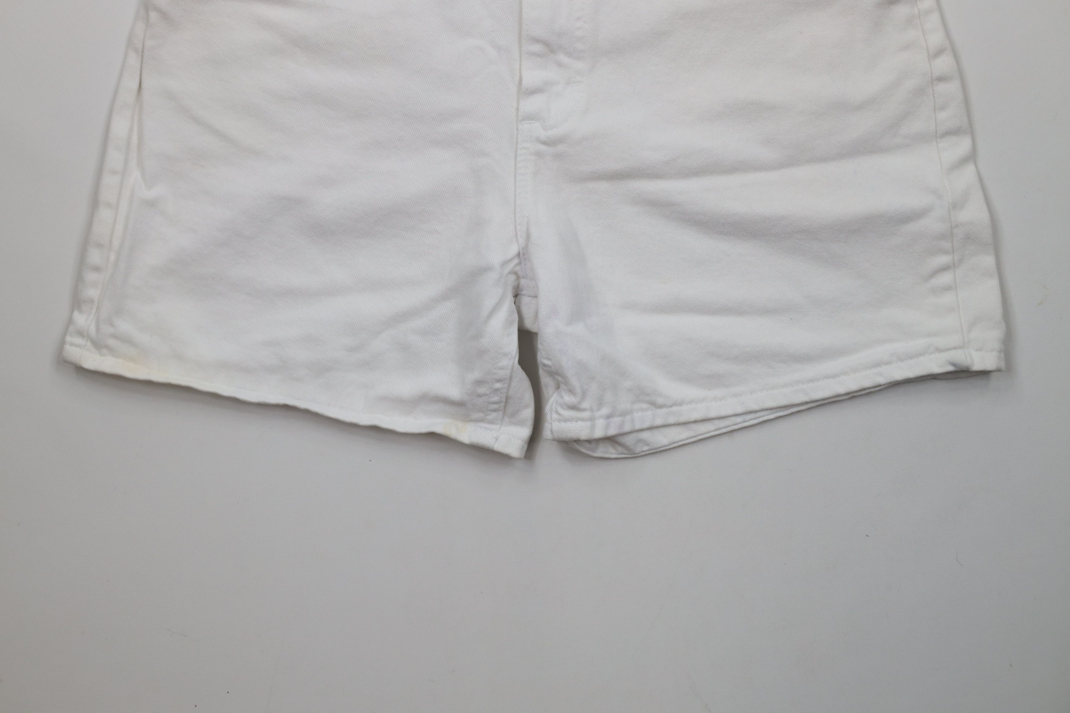 Lee × Vintage Vtg 90s Lee Above Knee Denim Jean Shorts Jorts White USA Size 27" / US 4 / IT 40 - 4 Thumbnail
