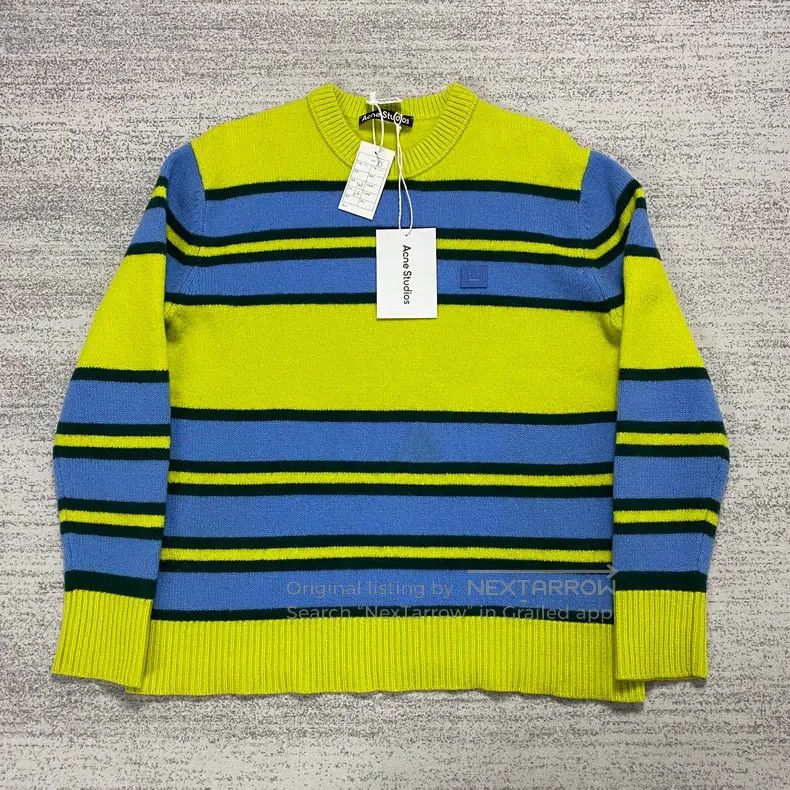 Acne Studios Acne Studios Blue-Green Colorblock Striped Embroidered Smi Size XS / US 0-2 / IT 36-38 - 1 Thumbnail
