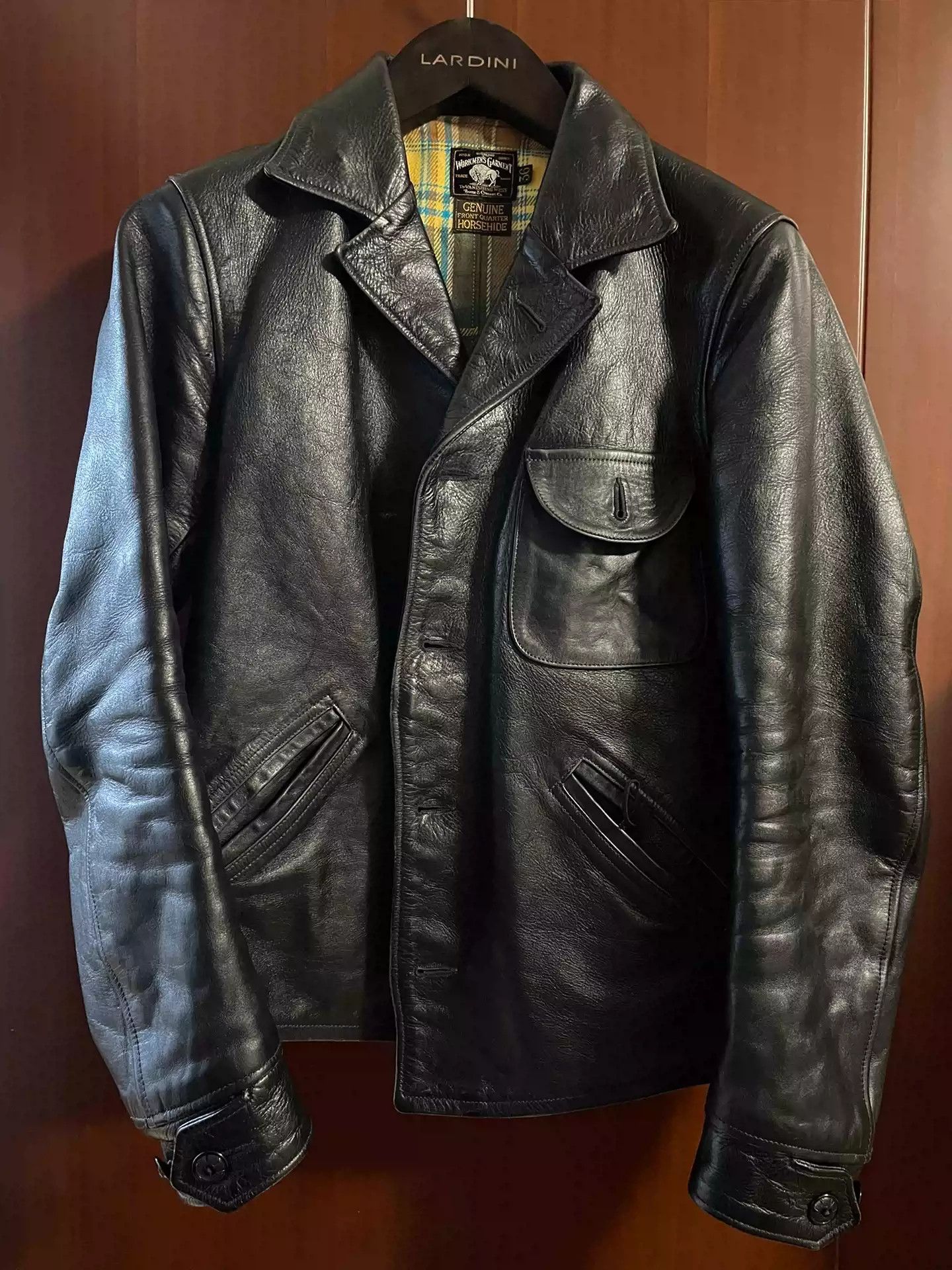 image of Freewheelers Four-Corner Leather Clothes in Black, Men's (Size Small)