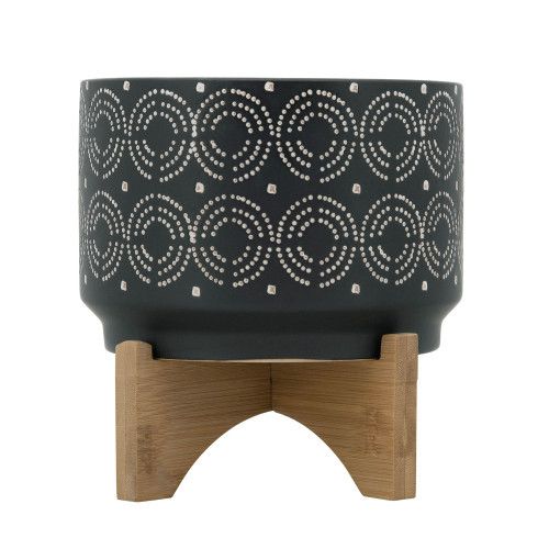 Designer × Homemade 7" SWIRL PLANTER ON STAND, BLACK Size US L / EU 52-54 / 3 - 3 Thumbnail