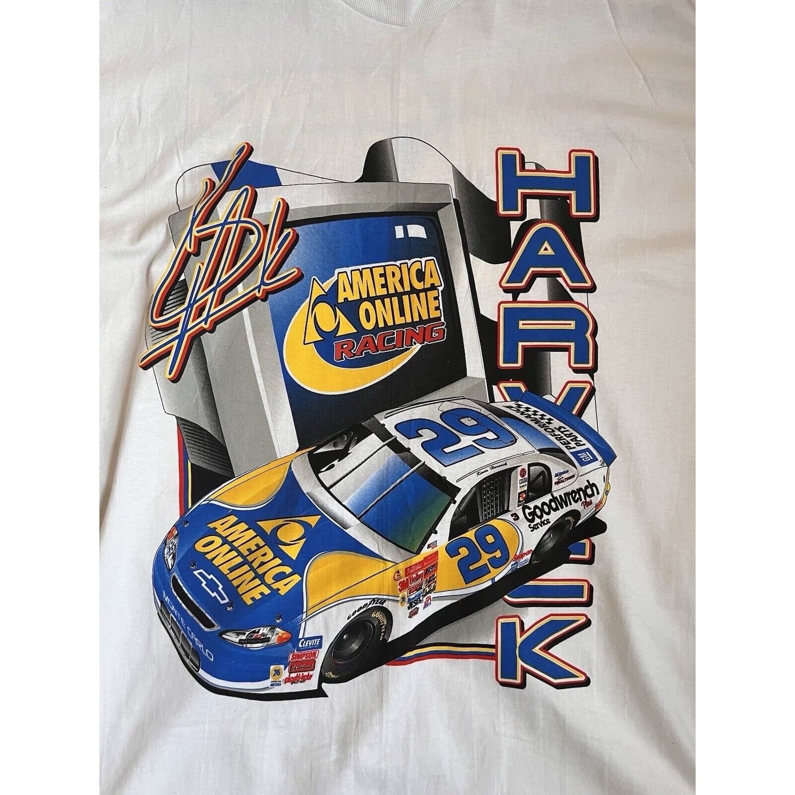 NASCAR NEW VINTAGE NASCAR KEVIN HARVICK 29 CHEVY RACING TEE SIZE L Size US L / EU 52-54 / 3 - 3 Thumbnail