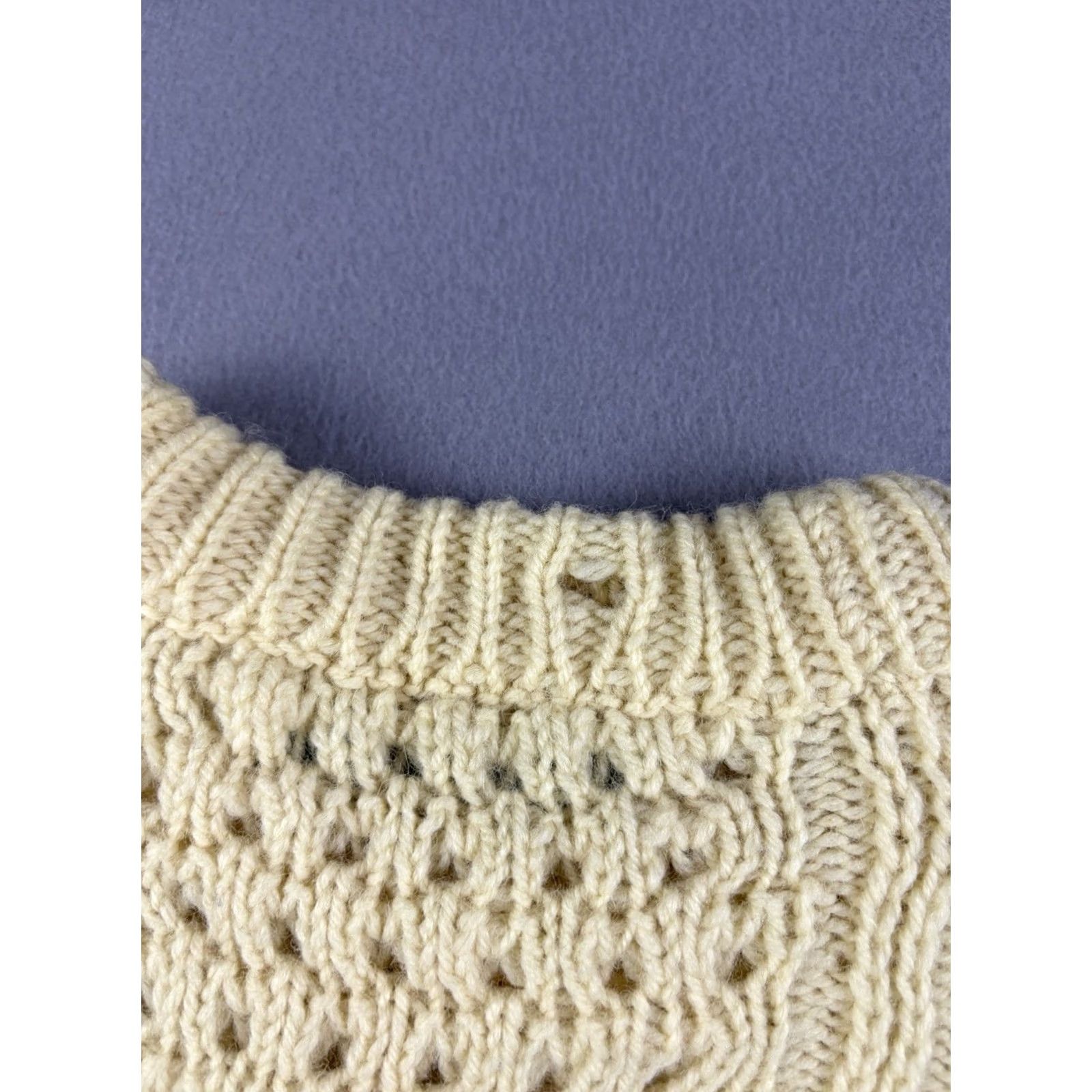 Vintage VINTAGE John Malloy Sweater Wool Cream Chunky Cable Knit Pullover Turtleneck Women M Regular Sleeves Long Hand Wash or Dry Clean Size M / US 6-8 / IT 42-44 - 5 Thumbnail