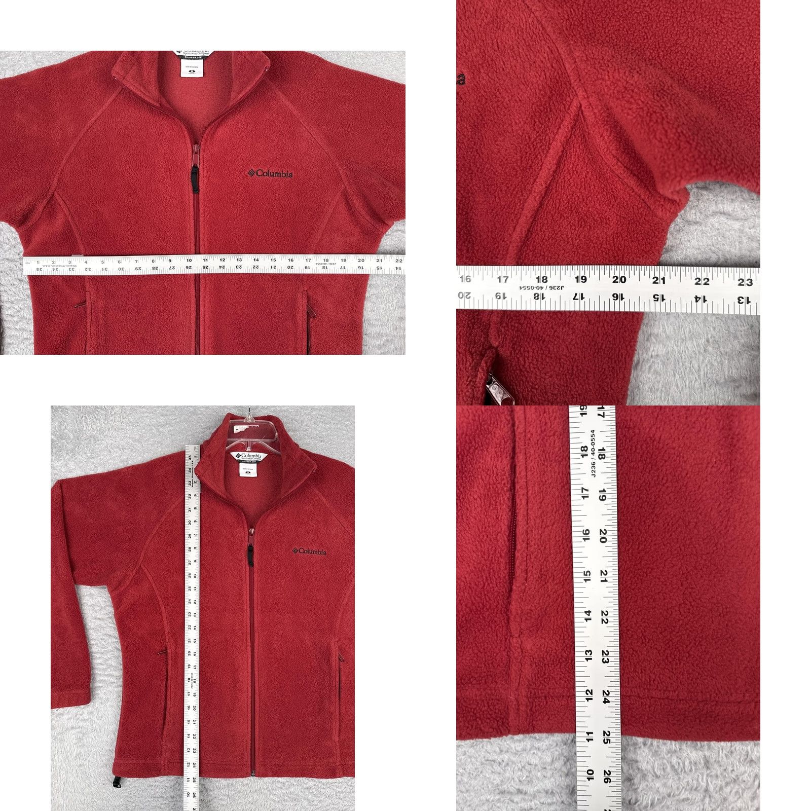 Vintage Columbia Jacket Womens M Red Fleece Full Zip Pockets Outdoor Hiking Warm Size M / US 6-8 / IT 42-44 - 8 Thumbnail