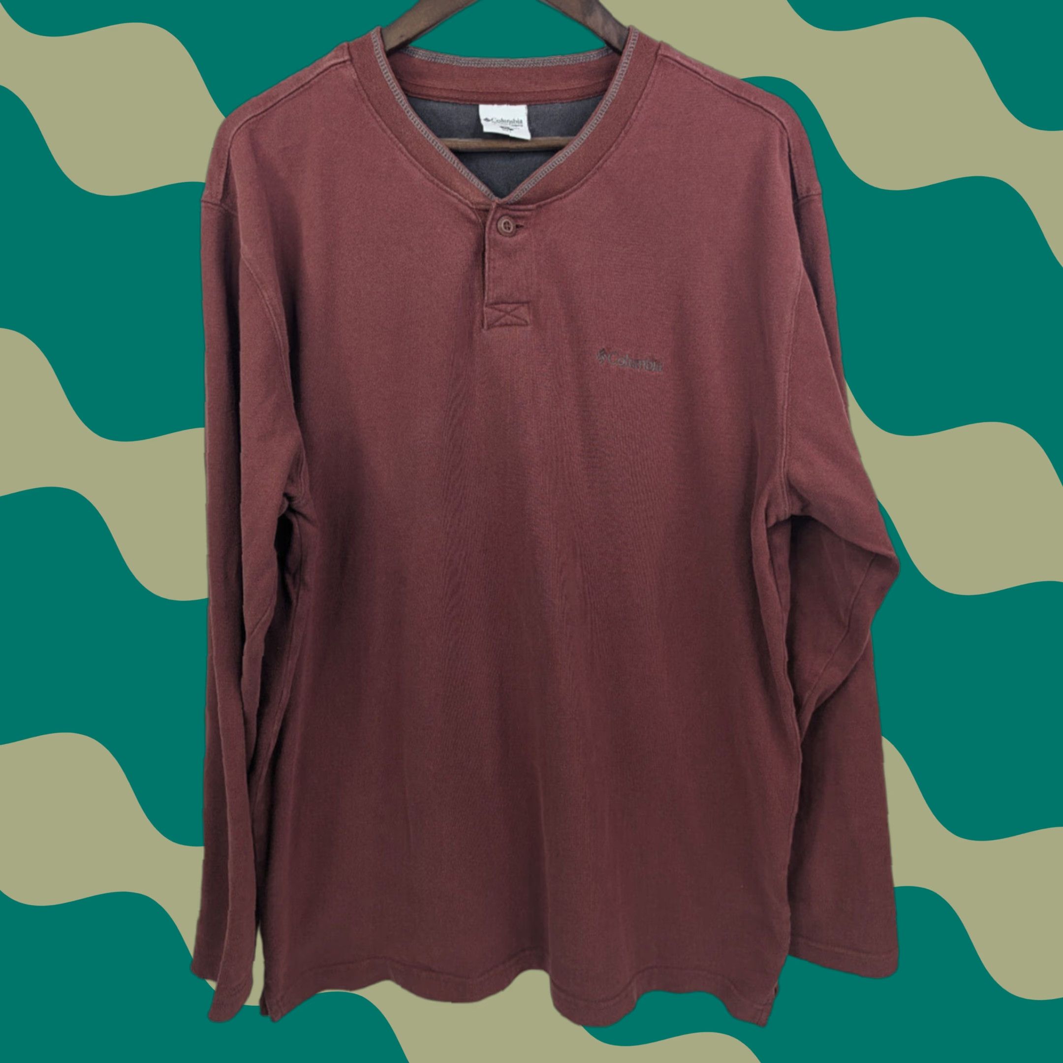 Vintage Columbia Sweatshirt Men XL Red-Brown Crew Neck Pullover Knit Long Sleeve Logo Classic All Seasons Autumn Winter Spring Summer Sportswear Men Size US XL / EU 56 / 4 - 1 Thumbnail