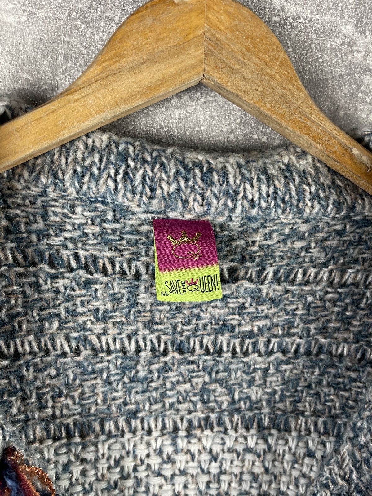 Other Save the Queen Knitted Y2K Cardigan Mohair / Wool Multicolor Size M / US 6-8 / IT 42-44 - 10 Thumbnail