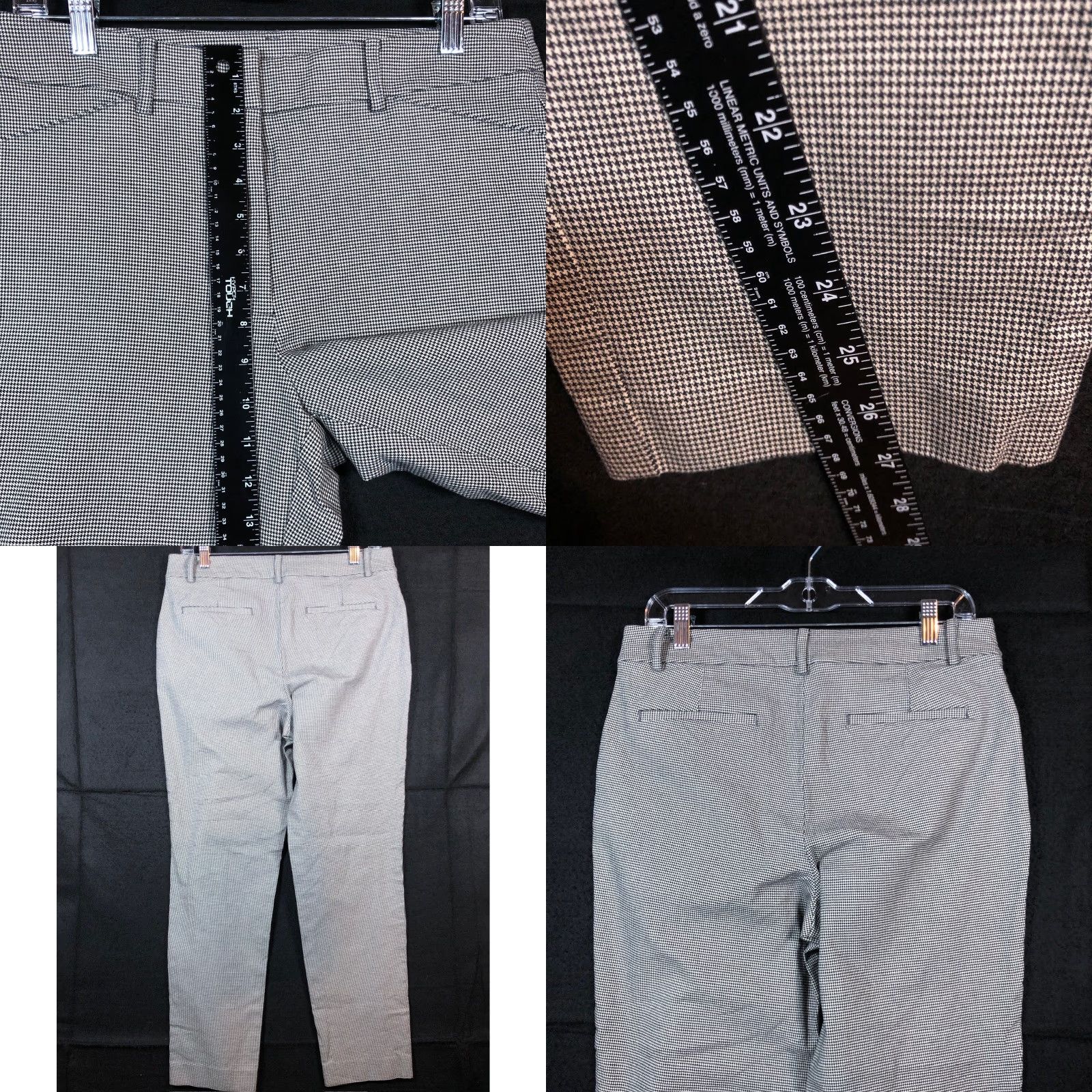 Brooks Brothers Brooks Brothers Womens Pants Black Cream Houndstooth Chino Ankle Stretch 8 Size 30" / US 8 / IT 44 - 8 Thumbnail