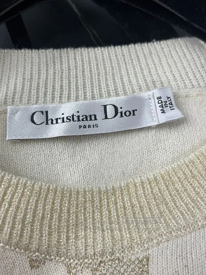 Dior Dior Ivory Houndstooth Cashmere Sweater. Size US M / EU 48-50 / 2 - 3 Thumbnail