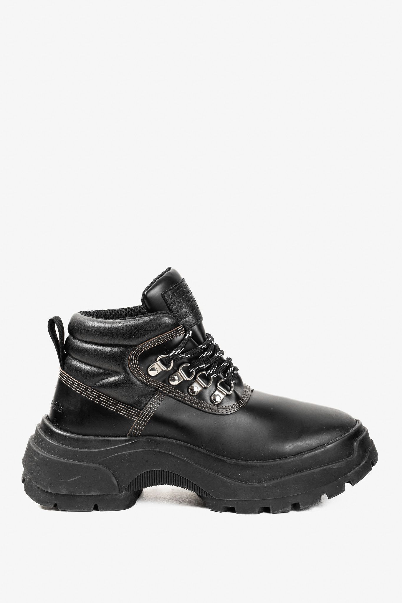 Maison Margiela Maison Margiela Black Leather Lug Sole Hiking-Style Boots Size US 6.5 / IT 36.5 - 1 Thumbnail