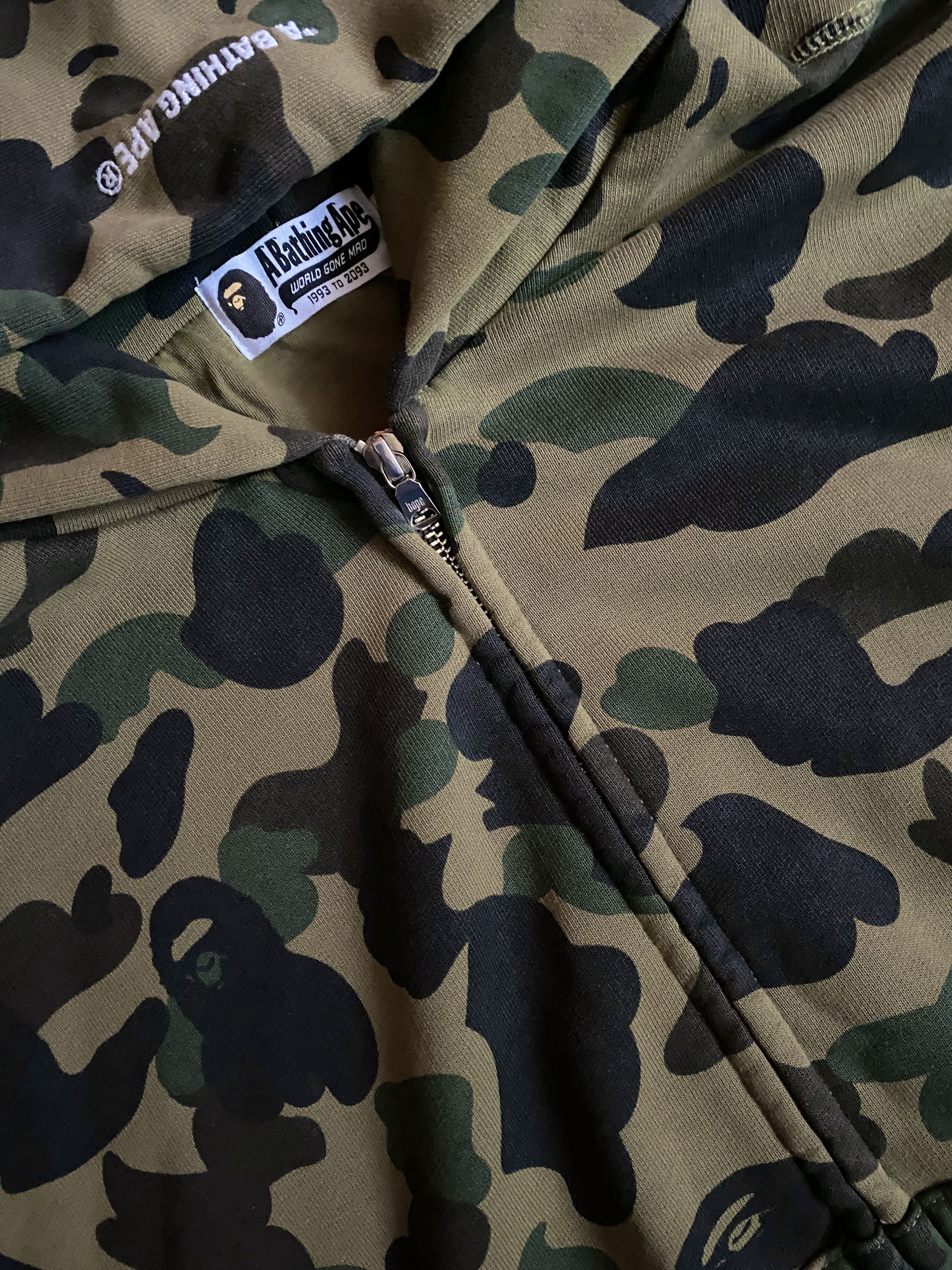 Bape 1st Camo Heavy Wash Cropped Fit Zip Hoodie Size US M / EU 48-50 / 2 - 3 Thumbnail