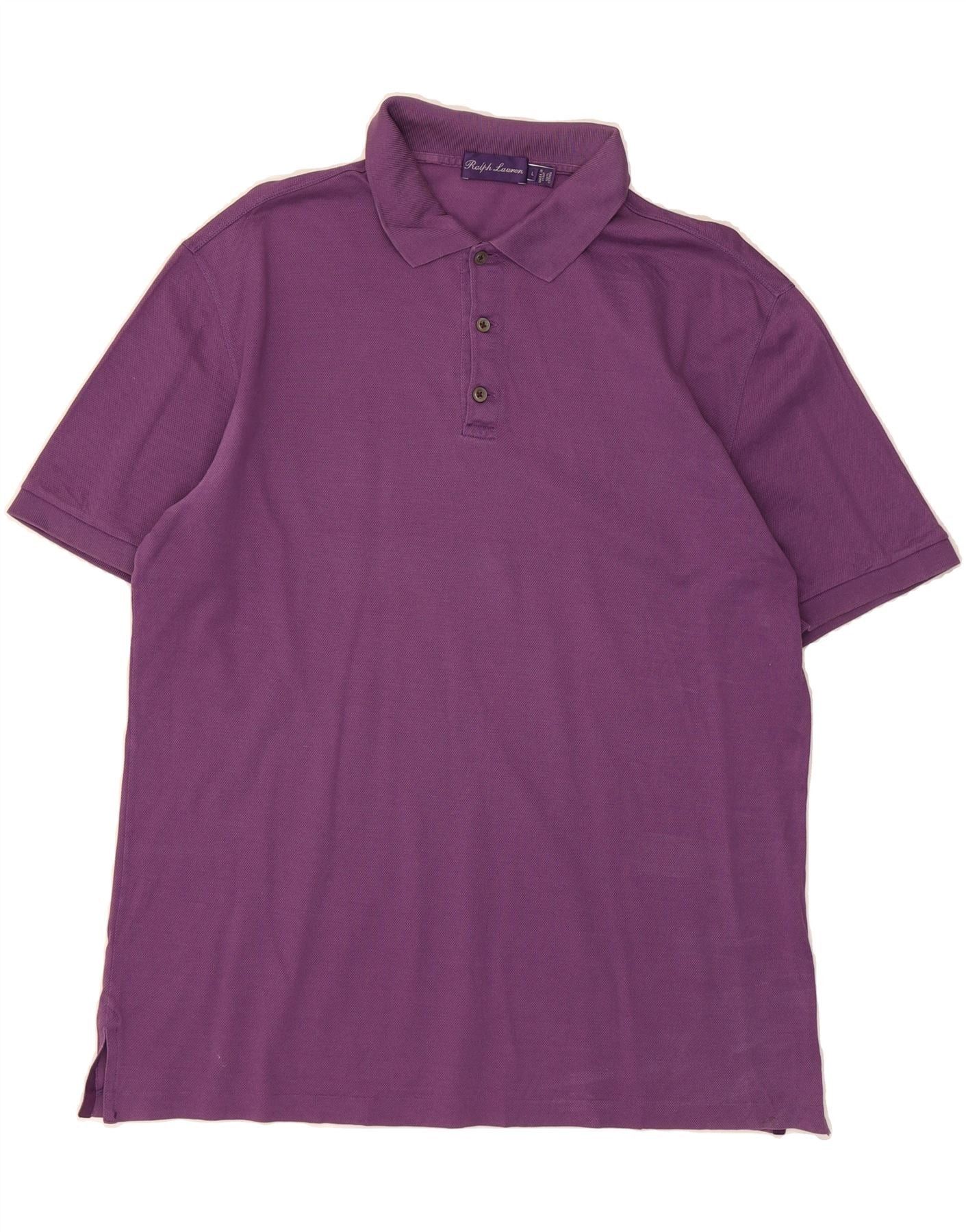 Ralph Lauren Mens Polo Shirt Large Purple Cotton Size US L / EU 52-54 / 3 - 1 Thumbnail
