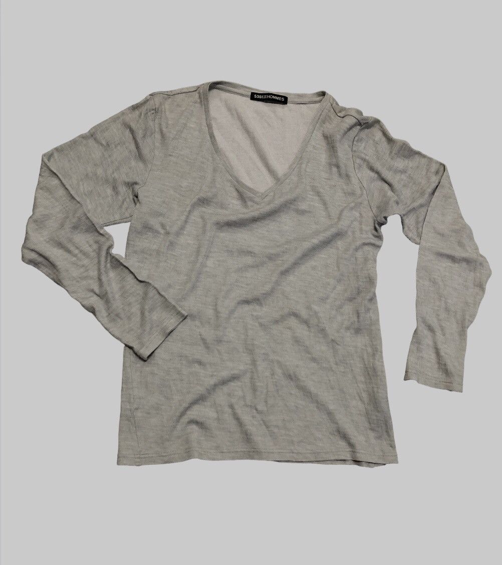 5351 POUR LES HOMMES × Designer 5351 Pour Les Hommes Vintage Long Sleeve Tee Shirt Size M / US 6-8 / IT 42-44 - 1 Thumbnail