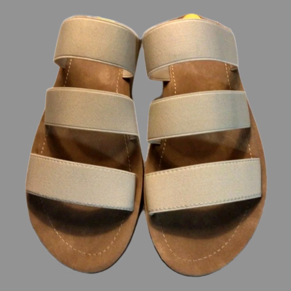 ALOHAS VINTAGE Women’s ALOHA MAUI ISLAND Stretch Sandals Slide Beige 10M Womens Size US 10 / IT 40 - 1 Thumbnail
