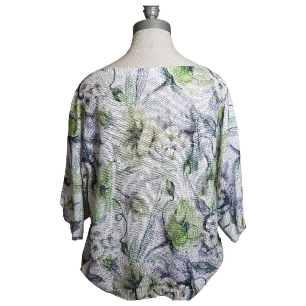 Designer CT876 Look Mode Ladies Green and Blue Floral Sweater M Size M / US 6-8 / IT 42-44 - 4 Thumbnail