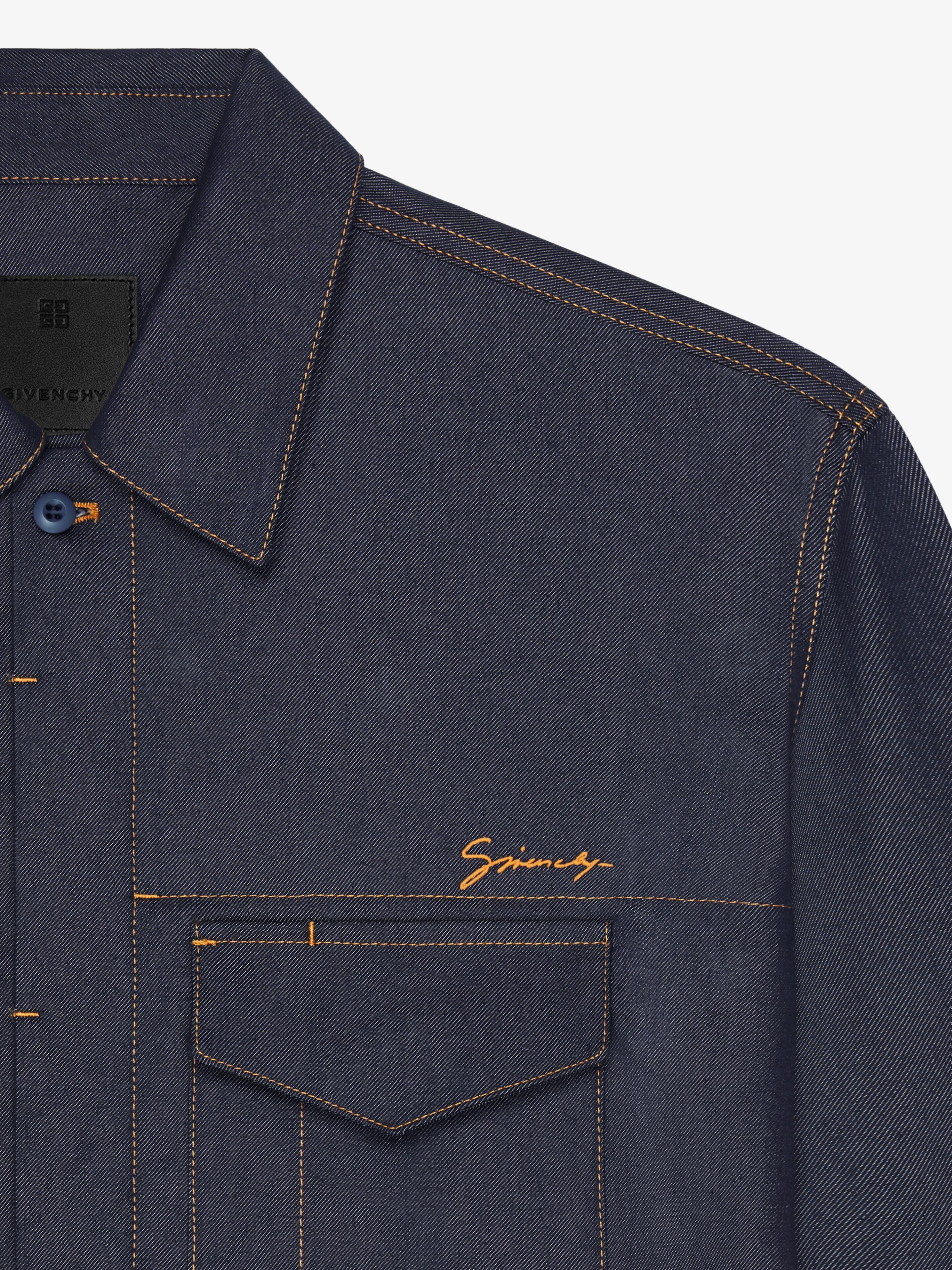 o1w1db10925 Military Denim Shirt in Blue