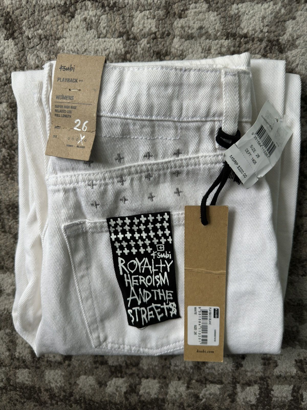 image of Playback Noir Ksubi Jeans in White, Women's (Size 26)