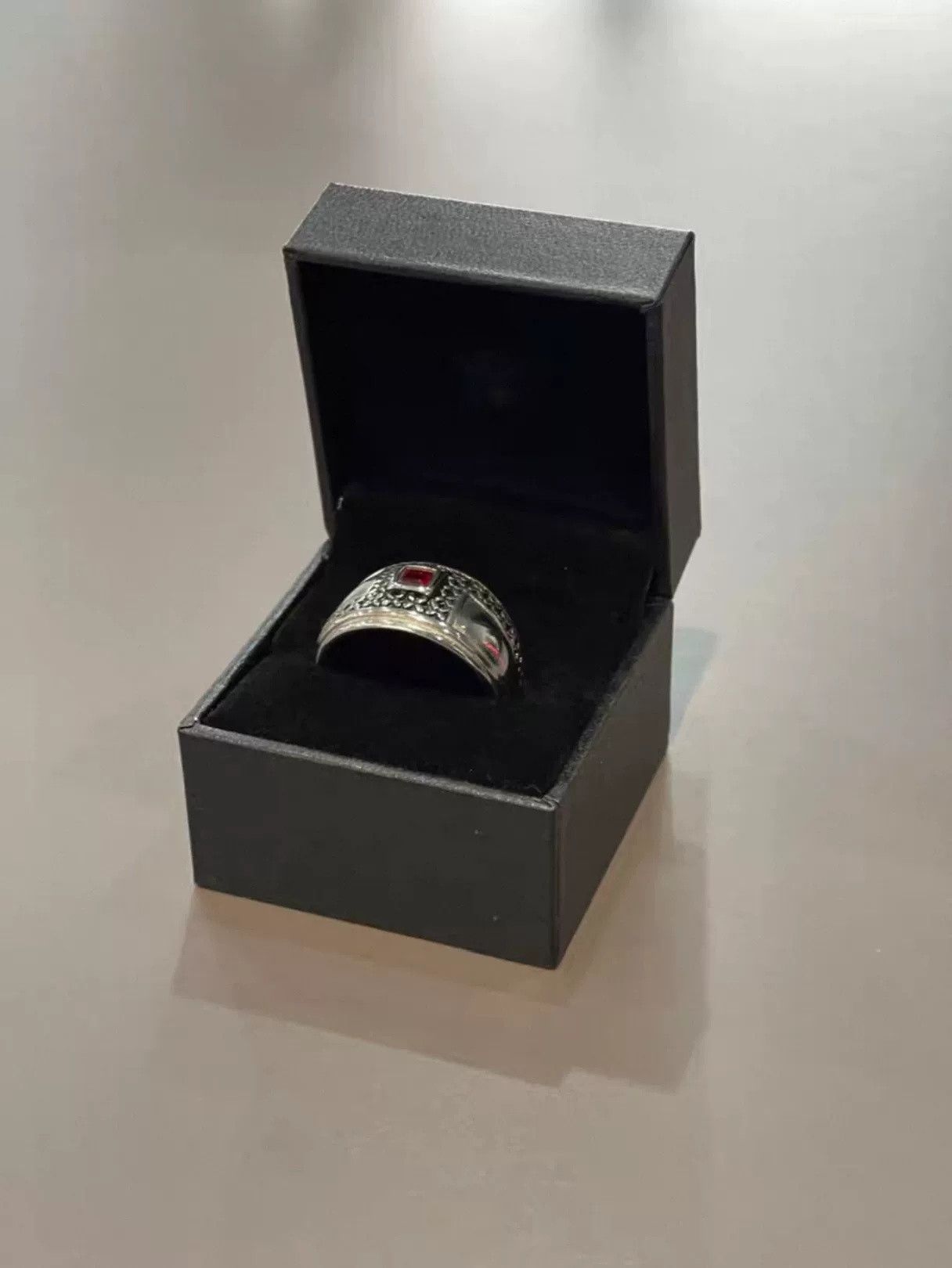Nialaya Ruby Silver Unisex Ring, Men's — image 5 of 6