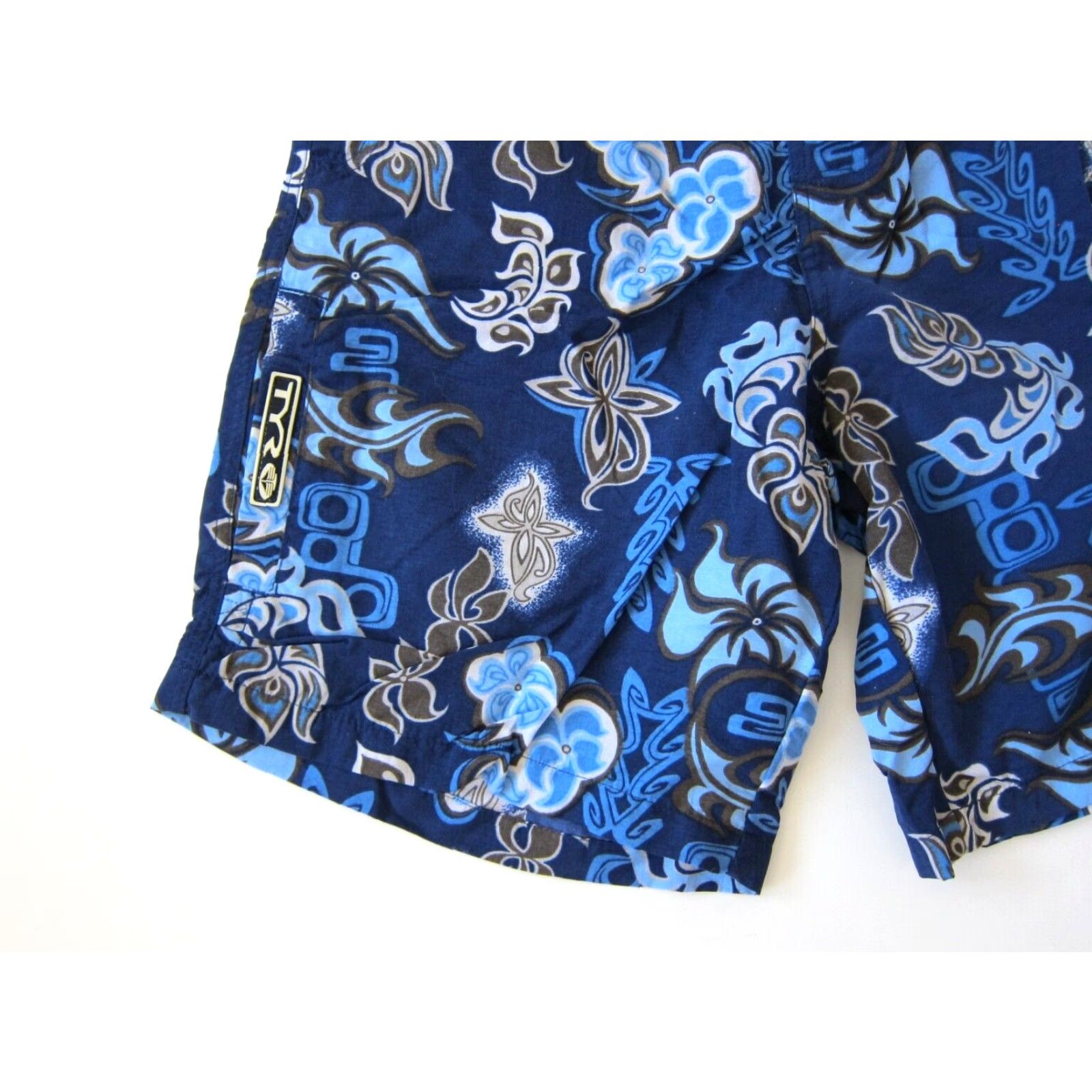 Vintage VINTAGE TYR Board Short Men Medium Blue 90s Floral 100% Nylon Surf Swim Bottom 4 pockets Size US 31 - 7 Thumbnail