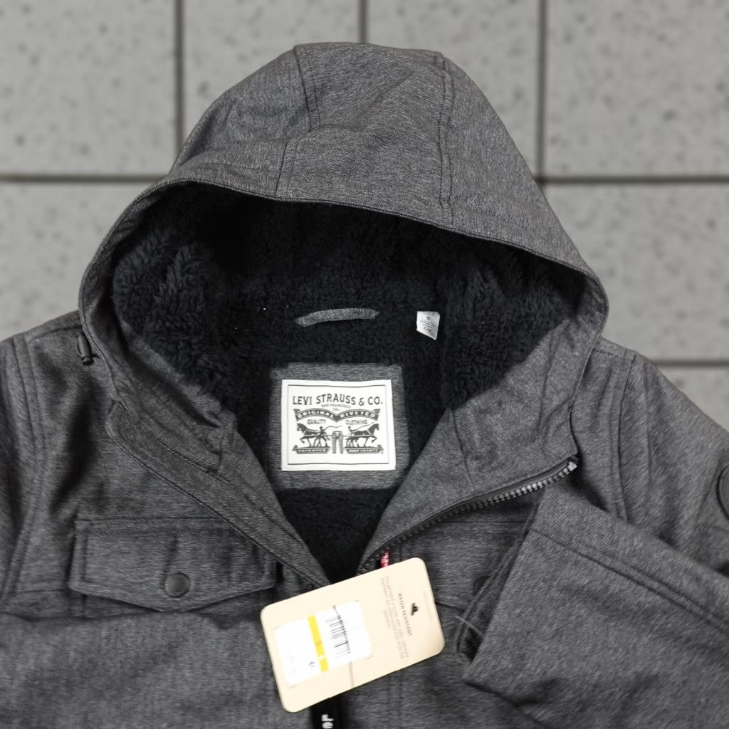 Levi's Levis Jacket Mens S Gray Hooded Sherpa Lined Water Resistant Outdoor Coat Size US S / EU 44-46 / 1 - 1 Thumbnail