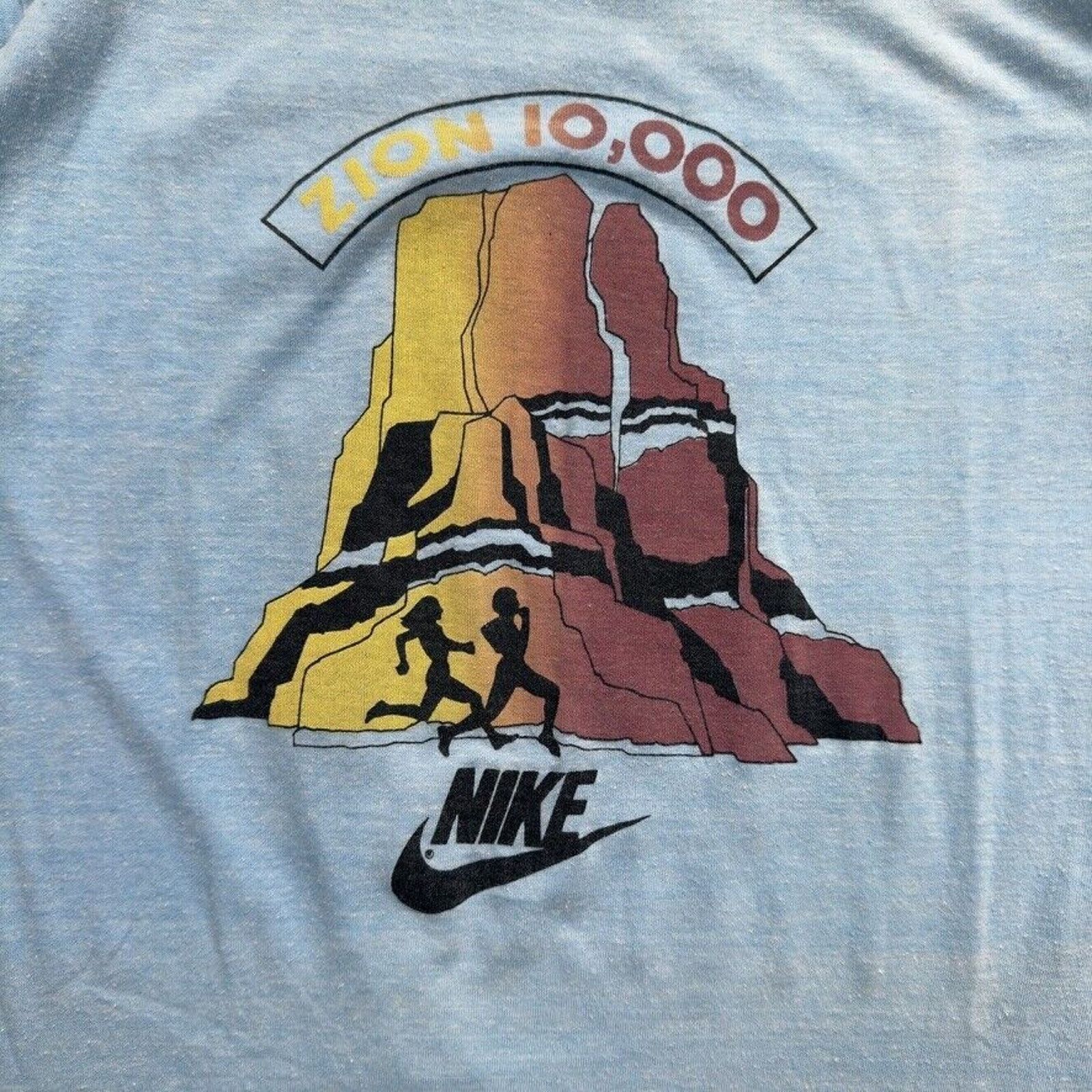 Nike × Vintage Vintage Single Stitch Nike Zion 10,000 Running T Shirt Size US S / EU 44-46 / 1 - 3 Thumbnail
