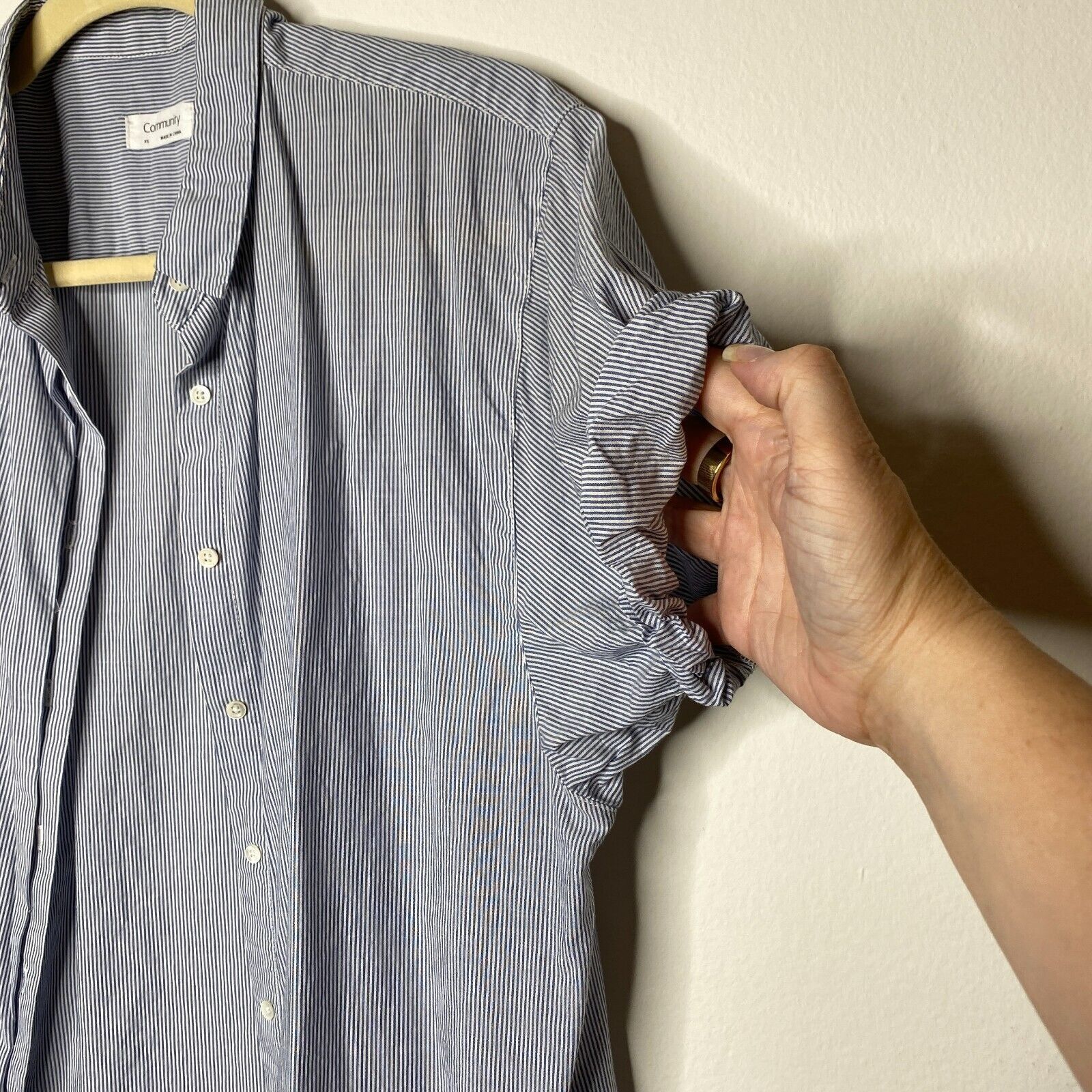 Aritzia Aritzia Community Blue White PinStripe The Jane Button Shirt Size XS / US 0-2 / IT 36-38 - 9 Thumbnail
