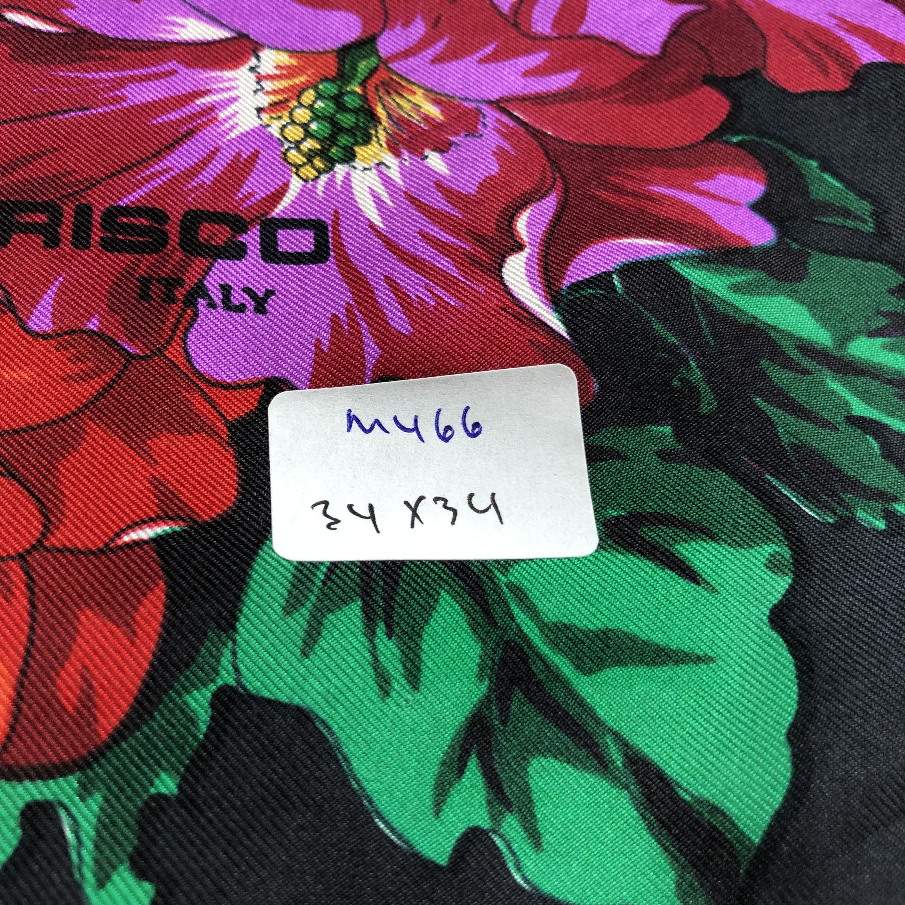 Vintage Vintage Guarisco Italy Floral Hand Rolled Silk Scarf M466 Size ONE SIZE - 9 Thumbnail