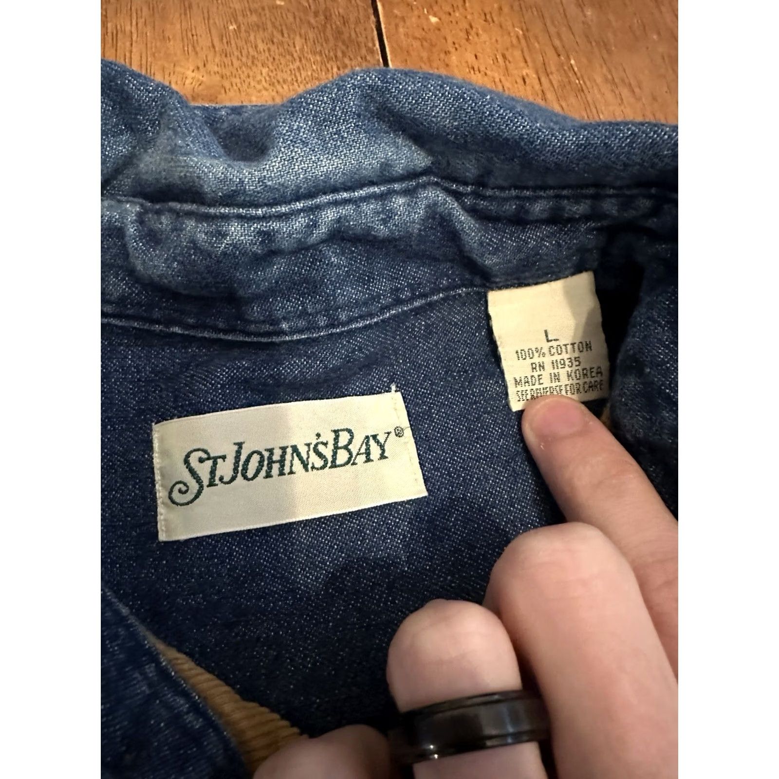 Vintage VINTAGE 90s St. John’s Bay Denim Corduroy Button Shirt Large Men Long Sleeve Brown Size US L / EU 52-54 / 3 - 3 Thumbnail