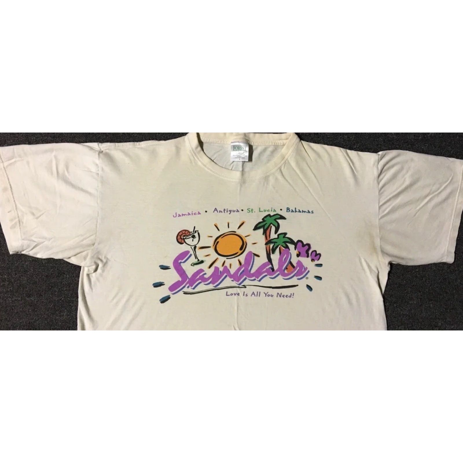 Vintage Vtg Sandals Resort faded shirt M Beach Surf Abstract Art Vaporwave Grunge 90s OP Size US M / EU 48-50 / 2 - 6 Thumbnail