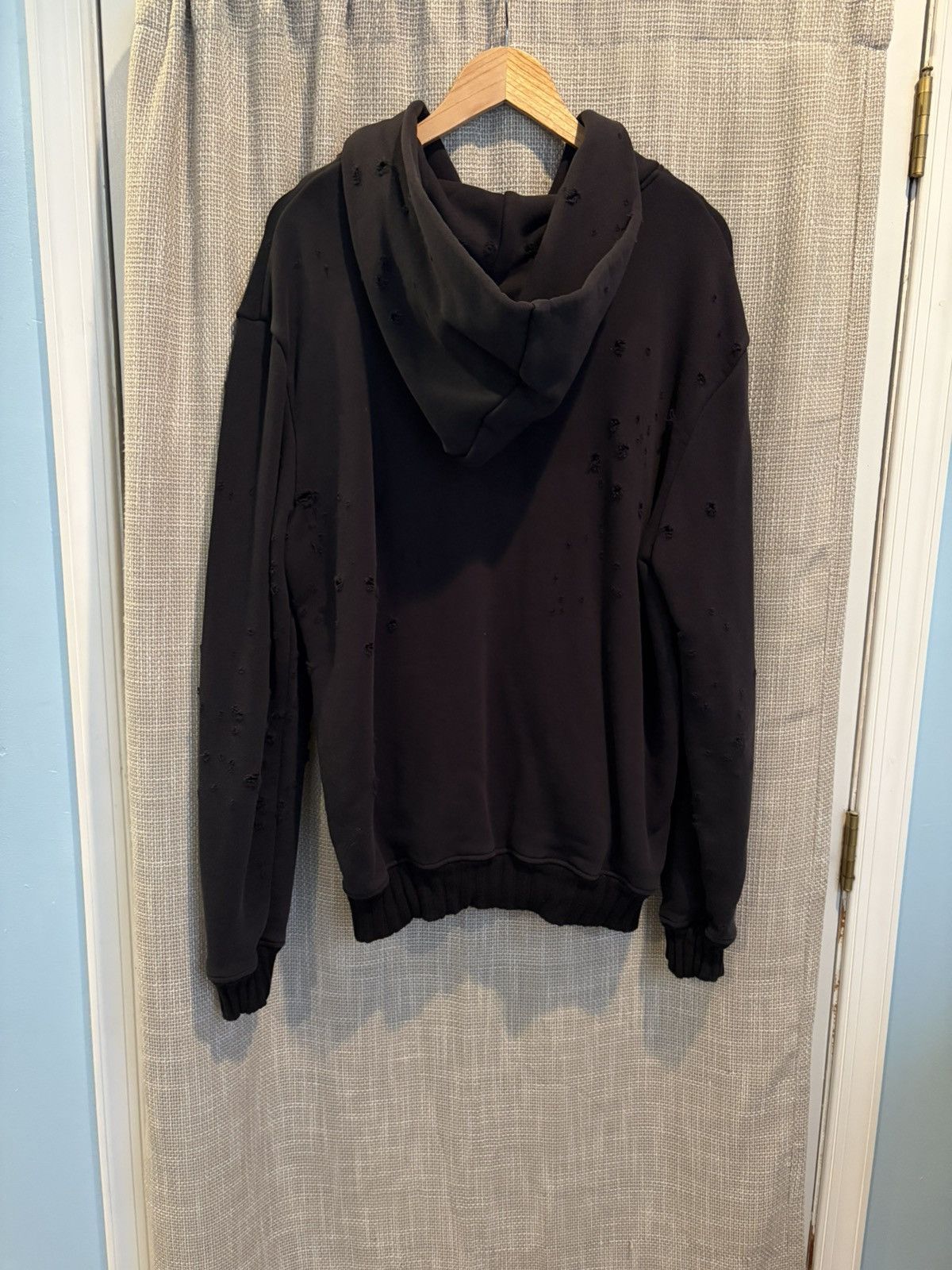 Amiri Amiri Black Shotgun Distressed Hoodie Size US XL / EU 56 / 4 - 2 Thumbnail