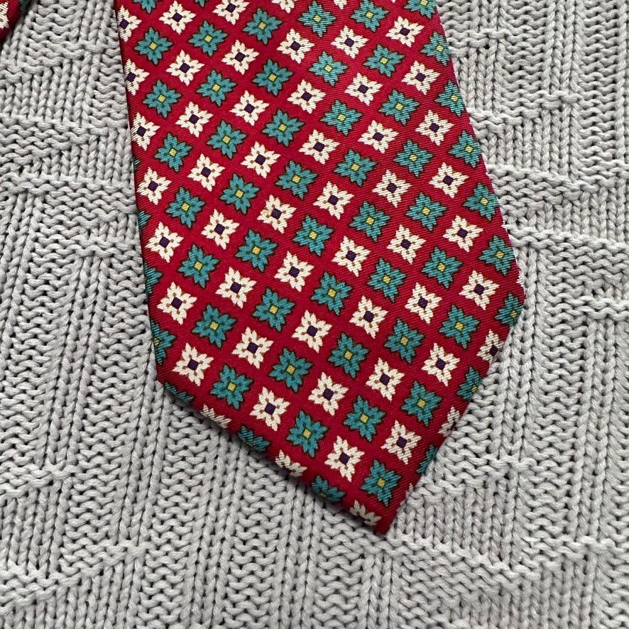 Hugo Boss Hugo Boss red geometric flower silk tie Size ONE SIZE - 2 Thumbnail