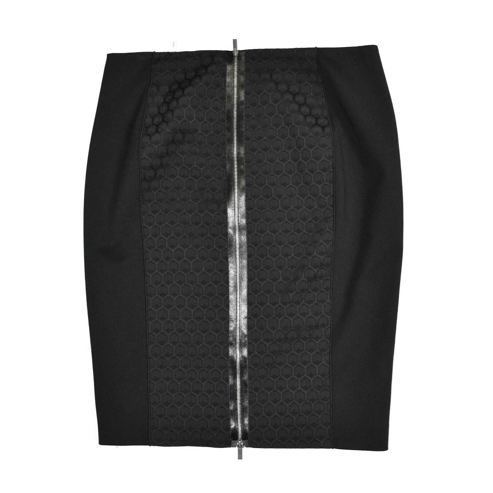 Elie Tahari ELIE TAHARI Black Honeycomb Wool Blend Pencil Skirt Sz US 10 Size 32" / US 10 / IT 46 - 2 Thumbnail