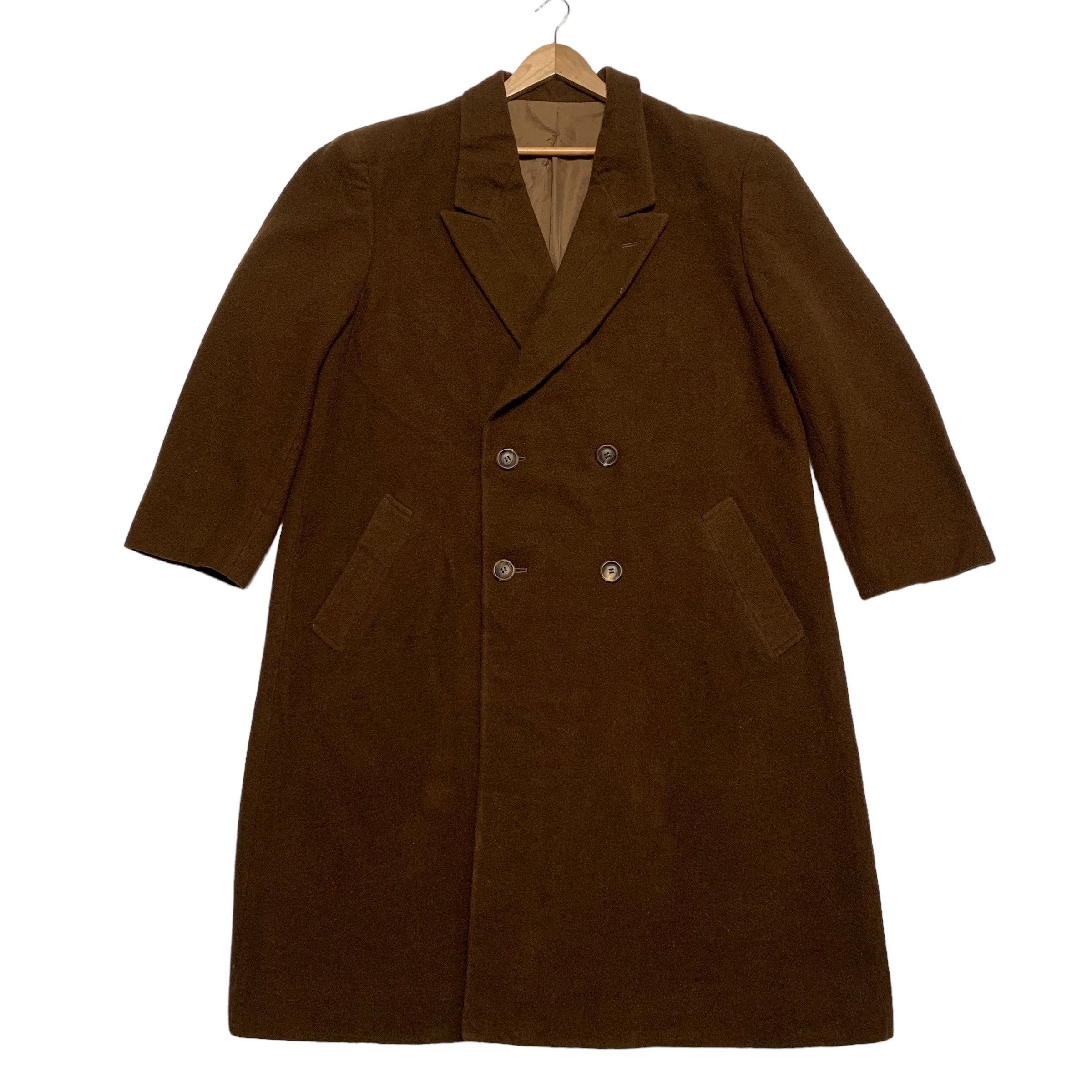 image of Issey Miyake Wool Coat in Brown, Men's (Size Large)