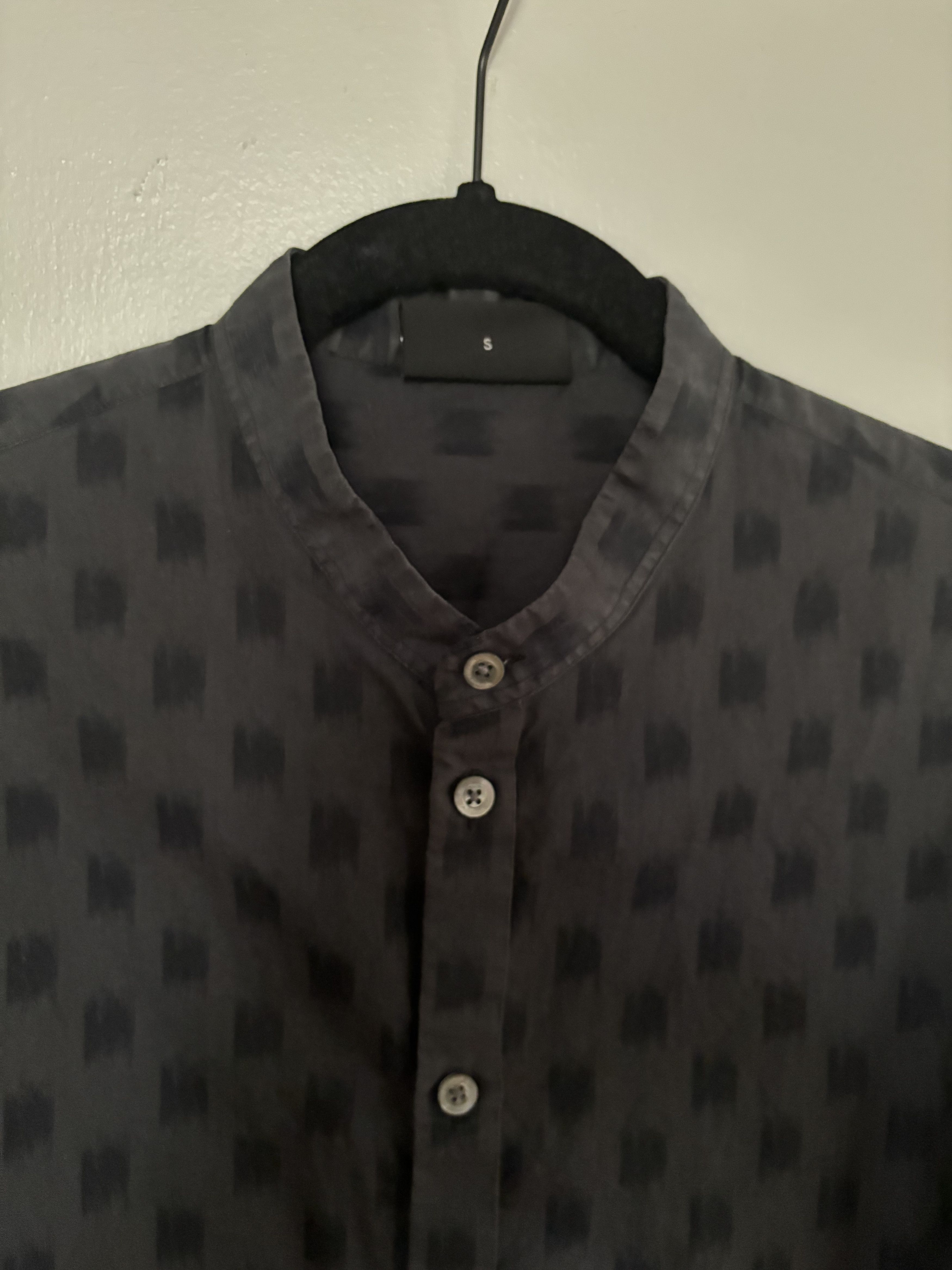 Emporio Armani Emporio Armani Green Ikat Mandarin Collar Shirt Size US S / EU 44-46 / 1 - 5 Thumbnail