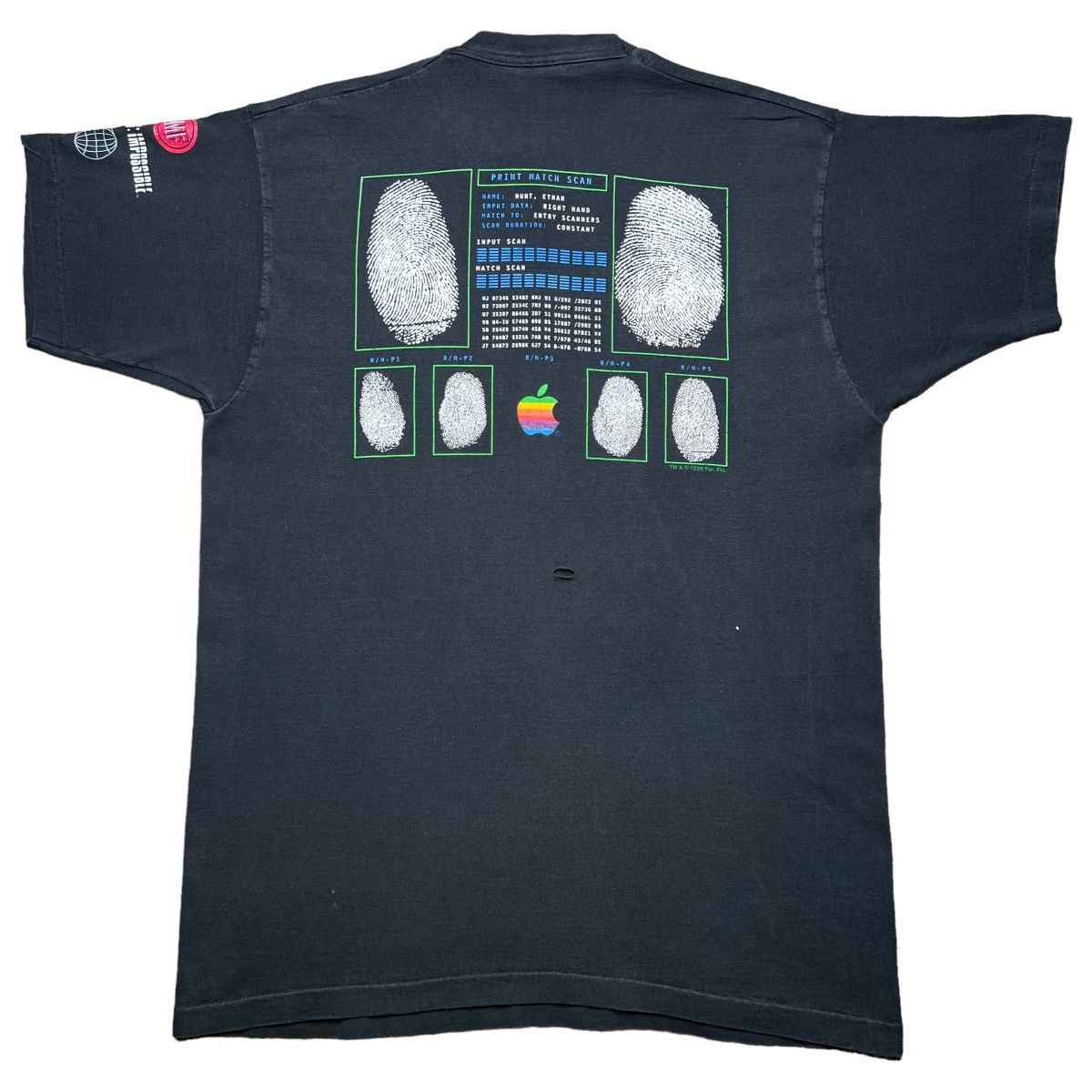 Image of 1990S Apple Macintosh Mission Impossible Promo Tee in Black, Men's (Size XL)