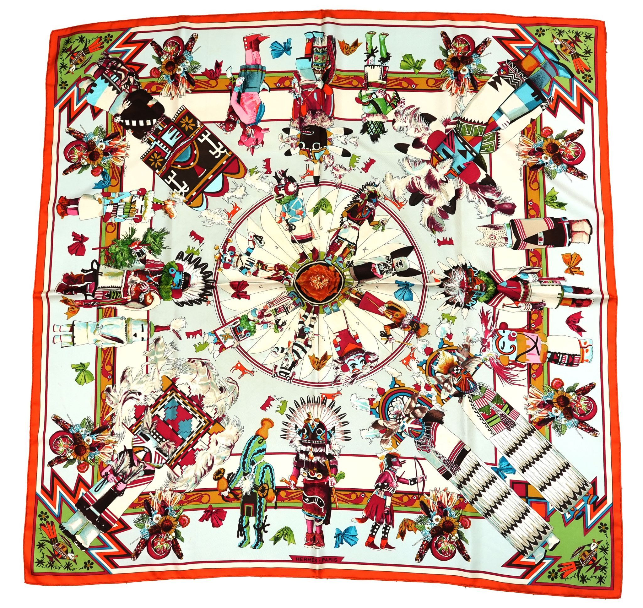 Hermes Hermes Scarf Kachina by Kermit Oliver 90 cm silk native Size ONE SIZE - 1 Thumbnail