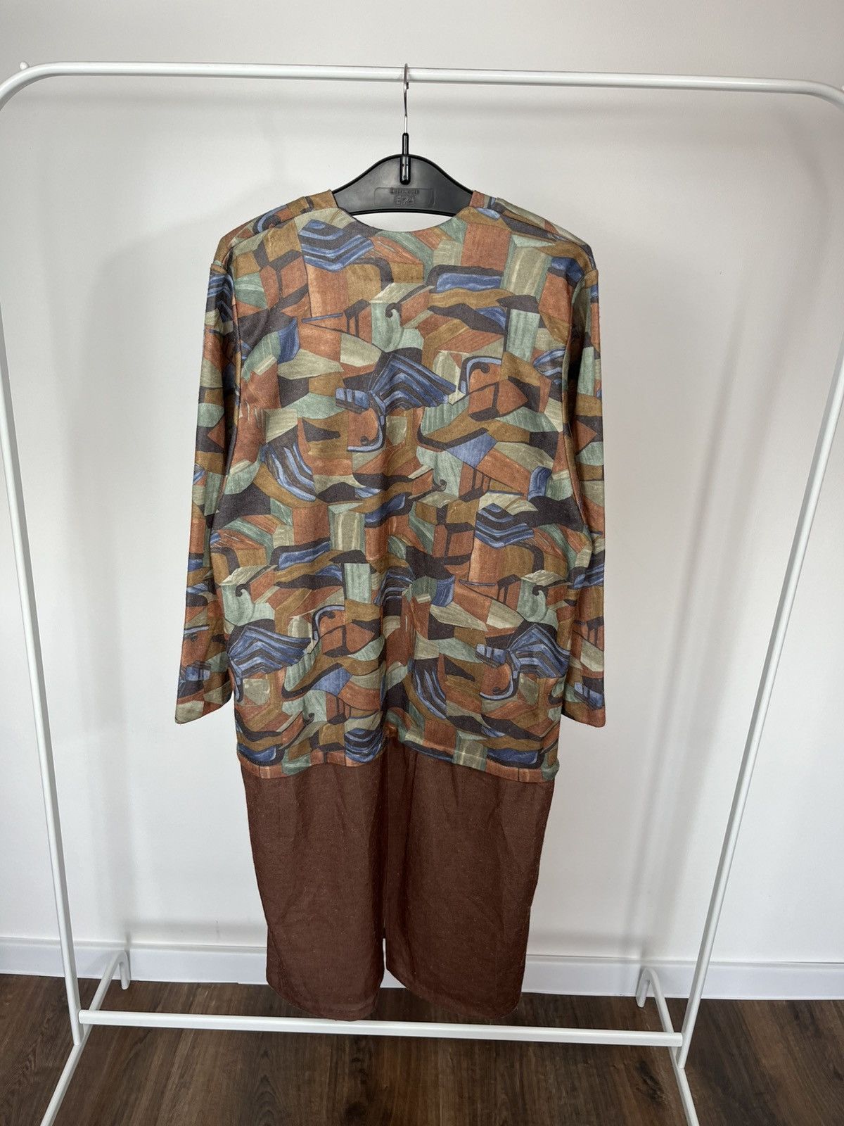 Other Vintage Abstract Dress Angora Blend Made in France Maxi 52 Size L / US 10 / IT 46 - 11 Thumbnail