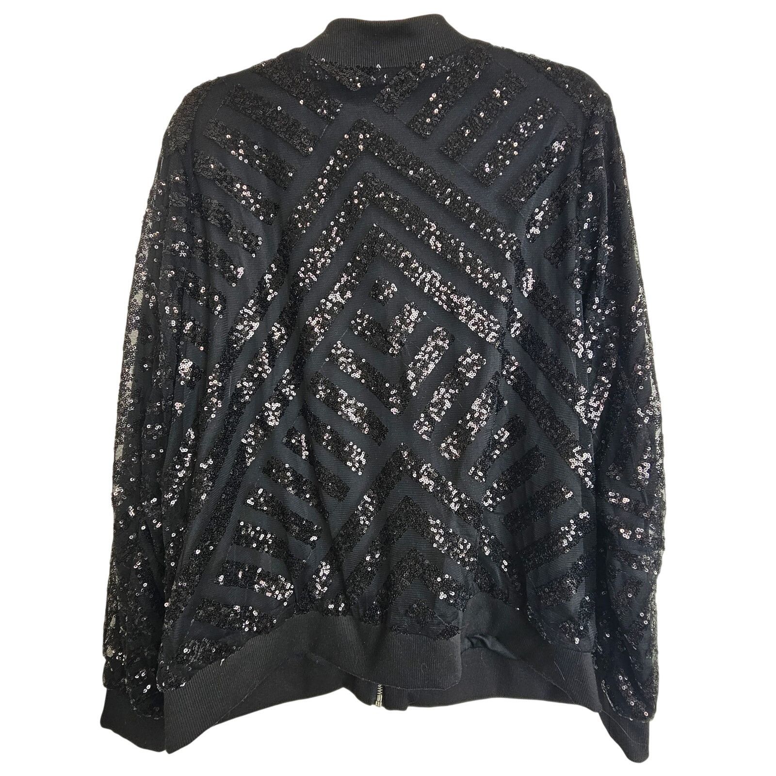 Corridor Torrid Jacket Women 1X Black Mesh Sequin Bomber Jacket Size XL / US 12-14 / IT 48-50 - 9 Thumbnail