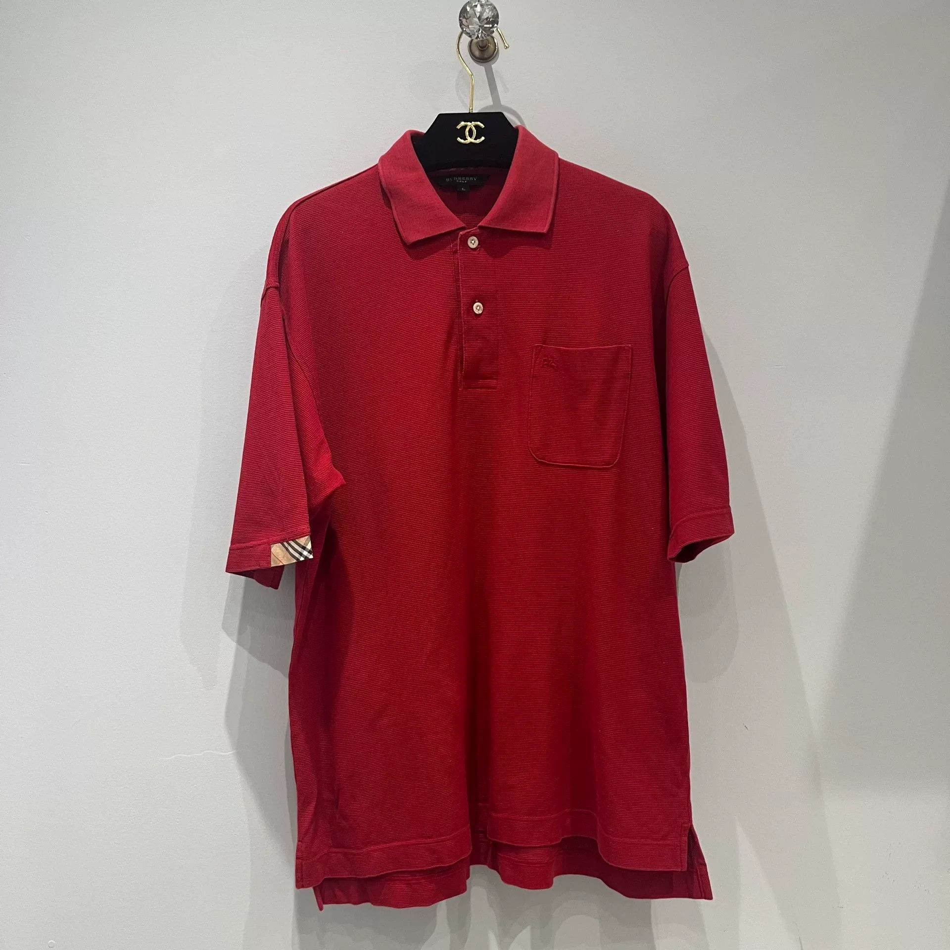 Burberry Burberry Red Golf Polo Shirt L Size US L / EU 52-54 / 3 - 1 Thumbnail