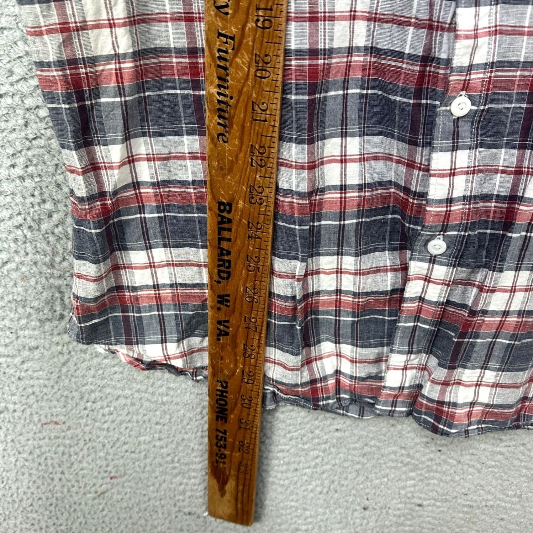 J.Crew J Crew Mens XL Slim Fit Shirt Button Down Blue Red Plaid Linen Blend Flap Pocket Size US XL / EU 56 / 4 - 7 Thumbnail