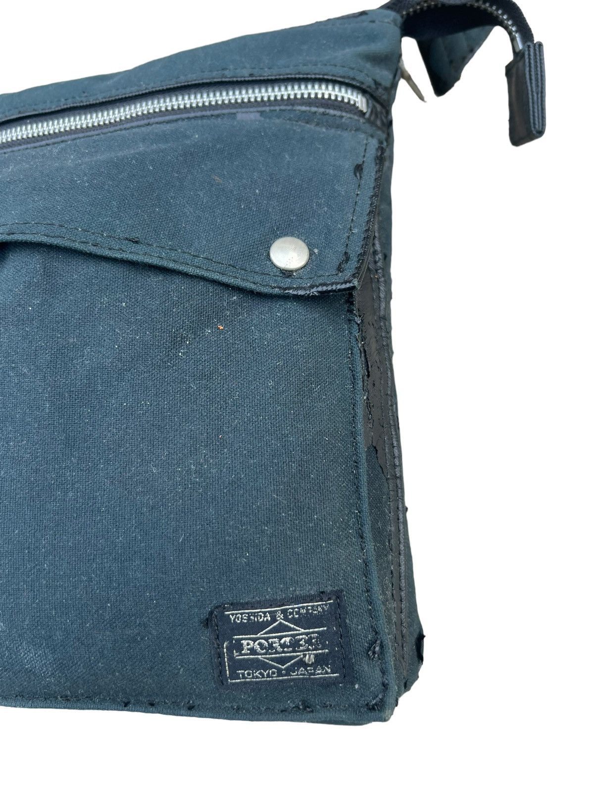 Japanese Brand Vintage Porter Yoshida Japan Peel Off PU Coated Distress Bag Size ONE SIZE - 2 Thumbnail