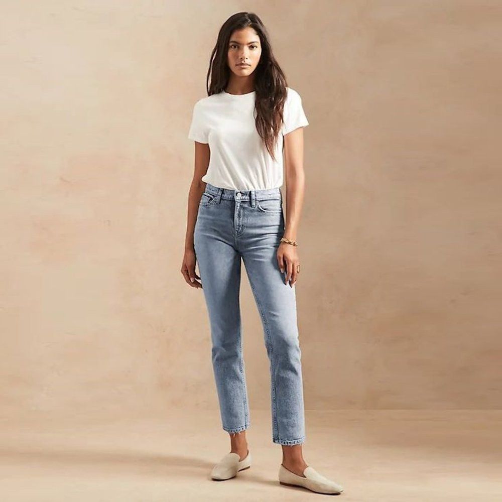 Banana Republic NWT New Banana Republic High Rise Straight Leg Ankle Jeans Size 34" / US 12 / IT 48 - 1 Thumbnail