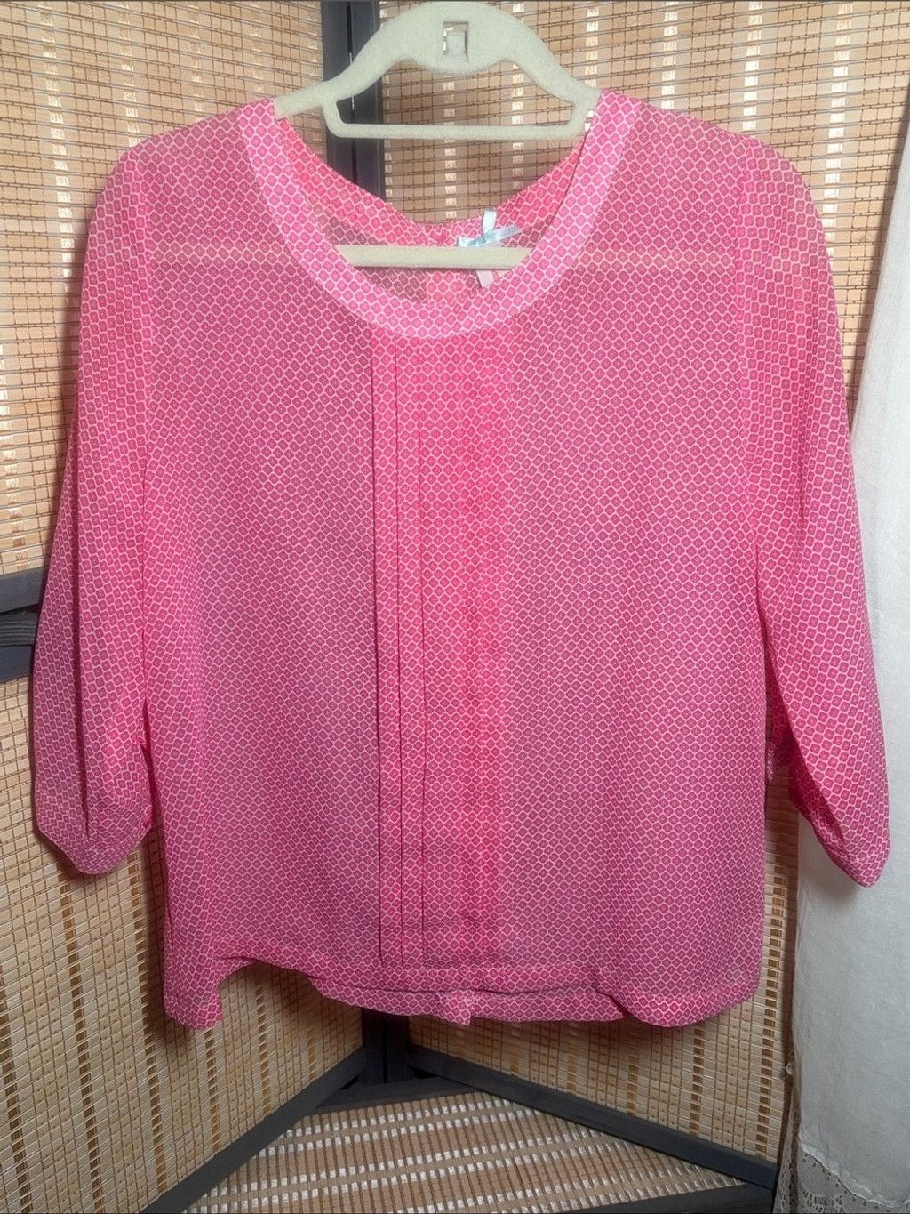 Other Women's Pink Patterned Pleat Front Blouse Size M / US 6-8 / IT 42-44 - 1 Thumbnail