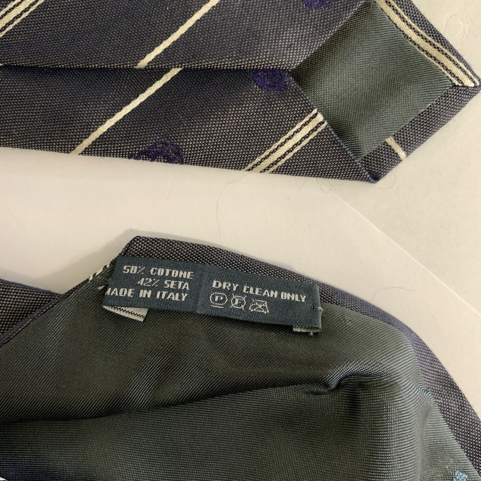 Alexander McQueen ALEXANDER MCQUEEN Grey White & Purple Mixed Pattern Tie Size ONE SIZE - 4 Thumbnail