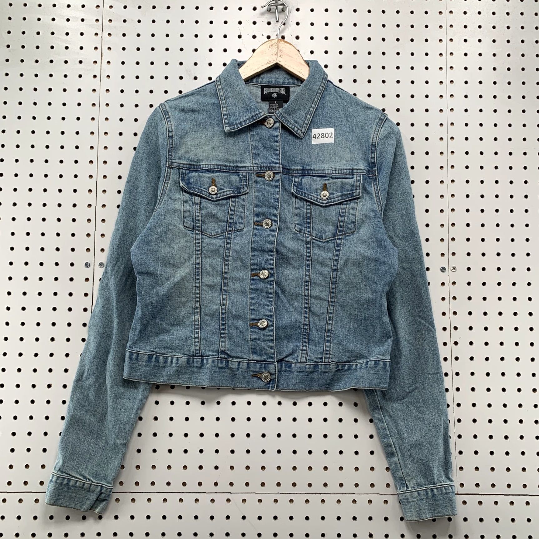 Rocawear VINTAGE Rocawear Jacket Womens Large Blue Button Casual Rocawear Denim Y2K Womens Size L / US 10 / IT 46 - 2 Thumbnail
