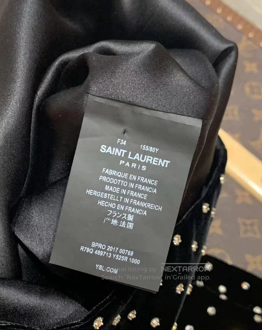 Saint Laurent Paris Saint Laurent Black Velvet Diamond Dress. Size XS / US 0-2 / IT 36-38 - 4 Thumbnail