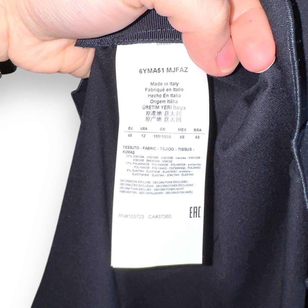 Armani Collezioni NWT Giorgio Armani Collezioni FW17 Onyx Black Knit Dress SZ Size XL / US 12-14 / IT 48-50 - 8 Thumbnail