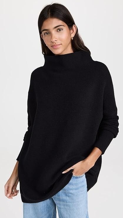 Free People Free People Ottoman Slouchy Sweater Tunic Black ( S ) Size S / US 4 / IT 40 - 4 Thumbnail